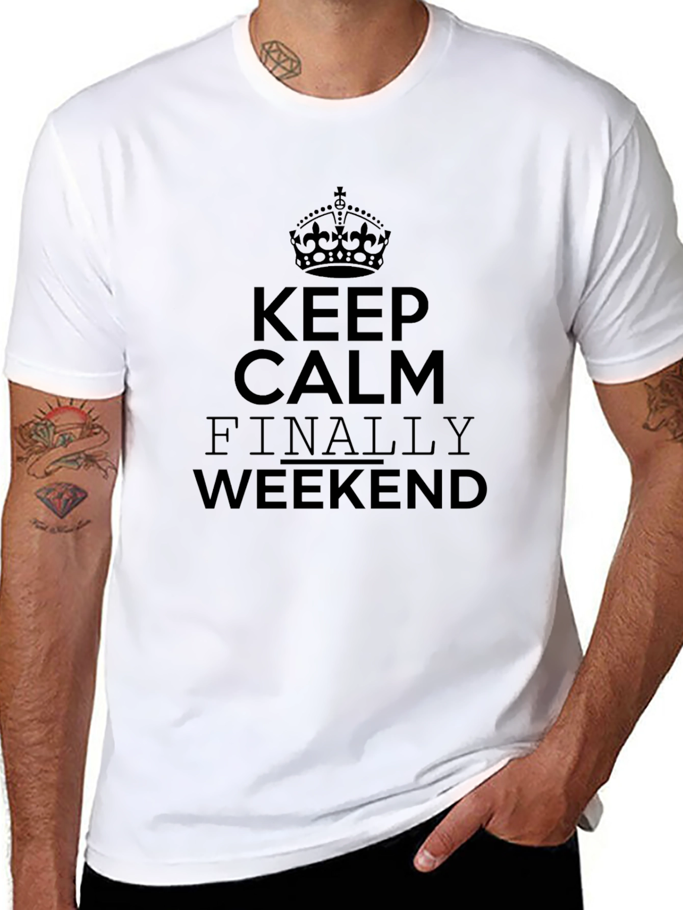 Keep Calm Weekend Black T-Shirt