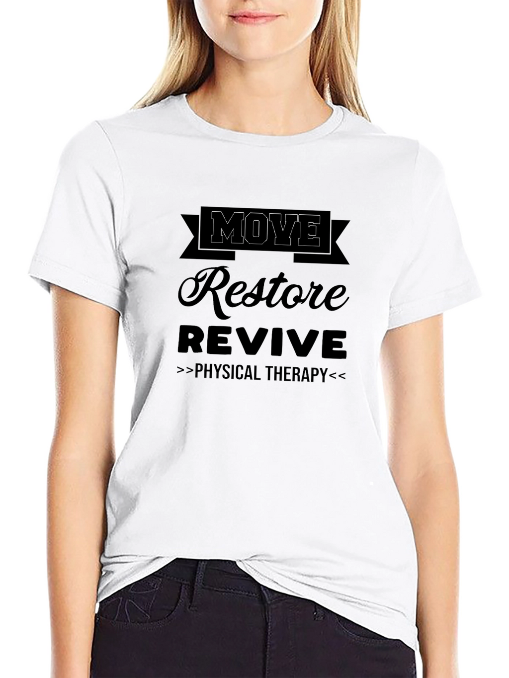 Move Restore Revive Physical Therapy Black T-Shirt