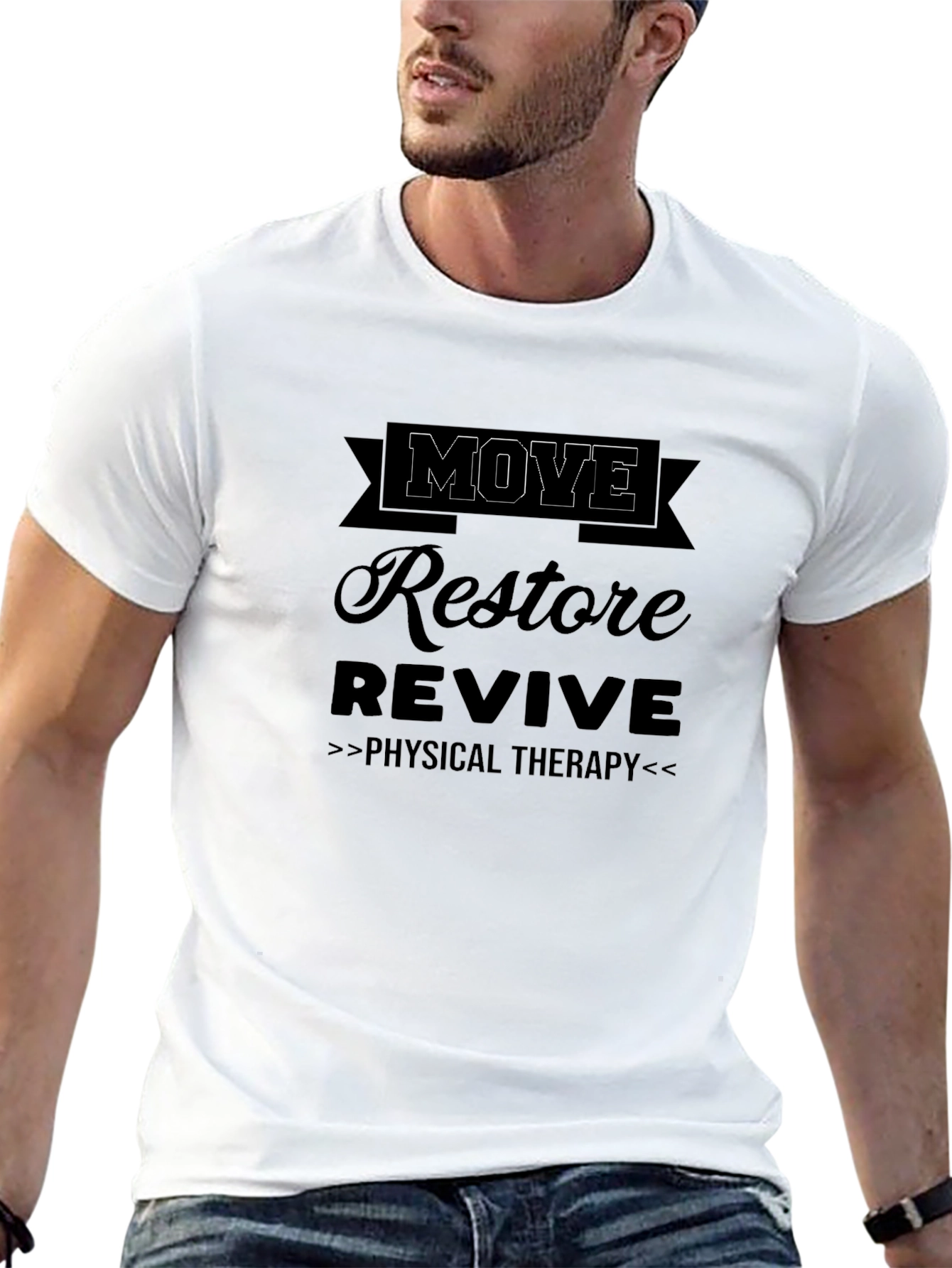 Move Restore Revive Physical Therapy Black T-Shirt