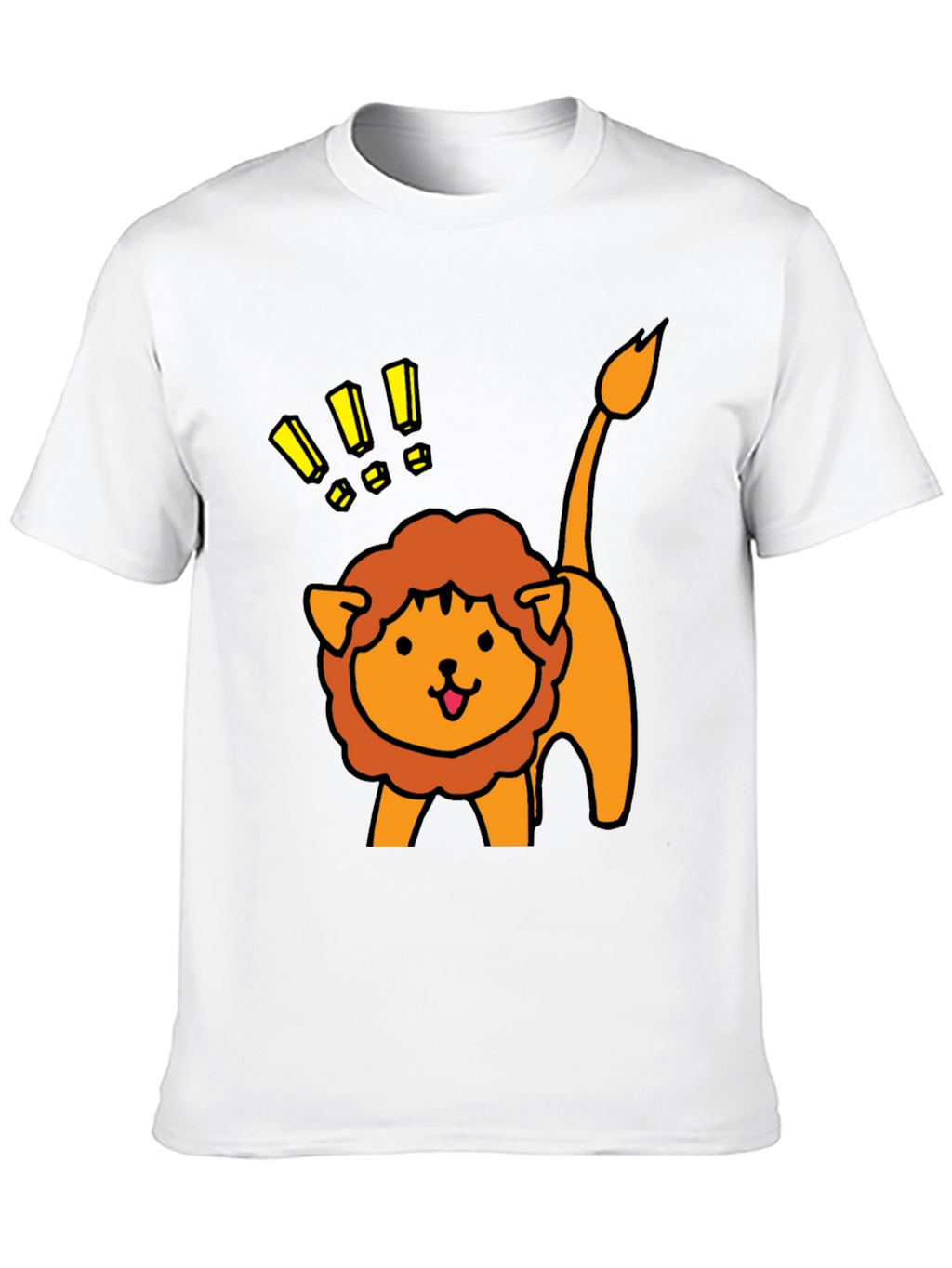 Cute Lion Graphic Tee - Black Cotton T-Shirt