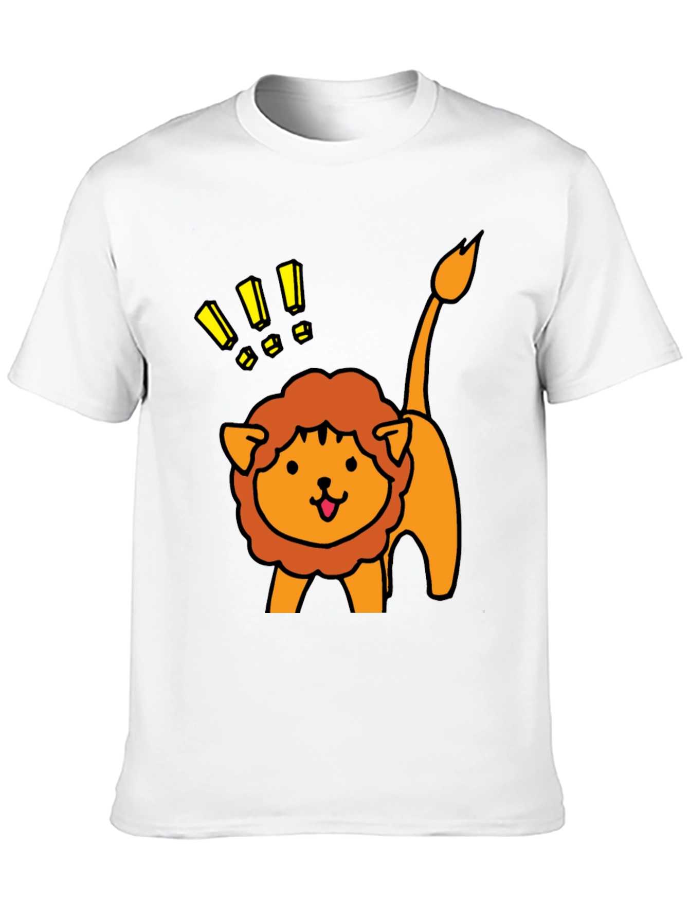 Cute Lion Graphic Tee - Black Cotton T-Shirt