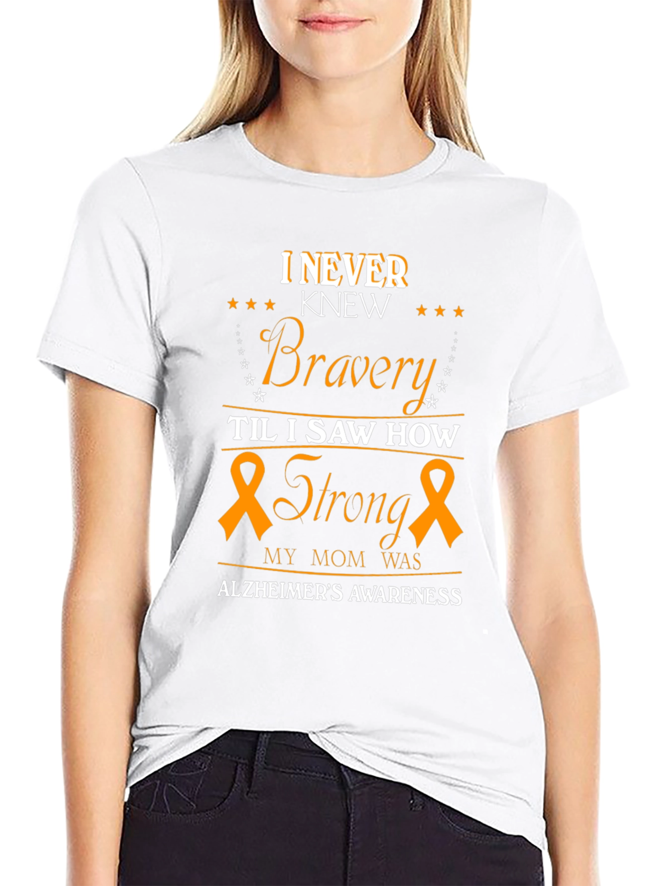 Alzheimers Awareness T-Shirt - Bravery & Strength
