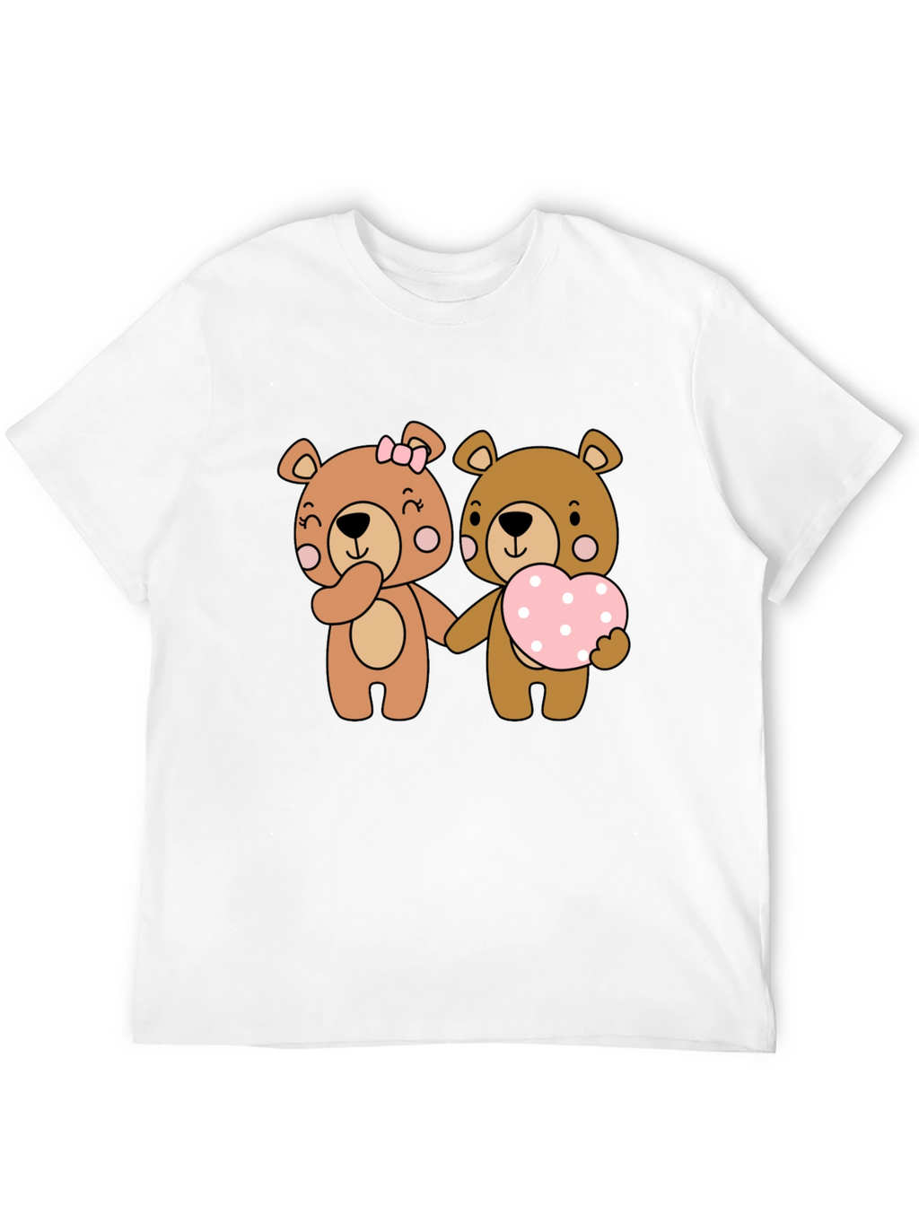 Bear Love Couple Black T-Shirt