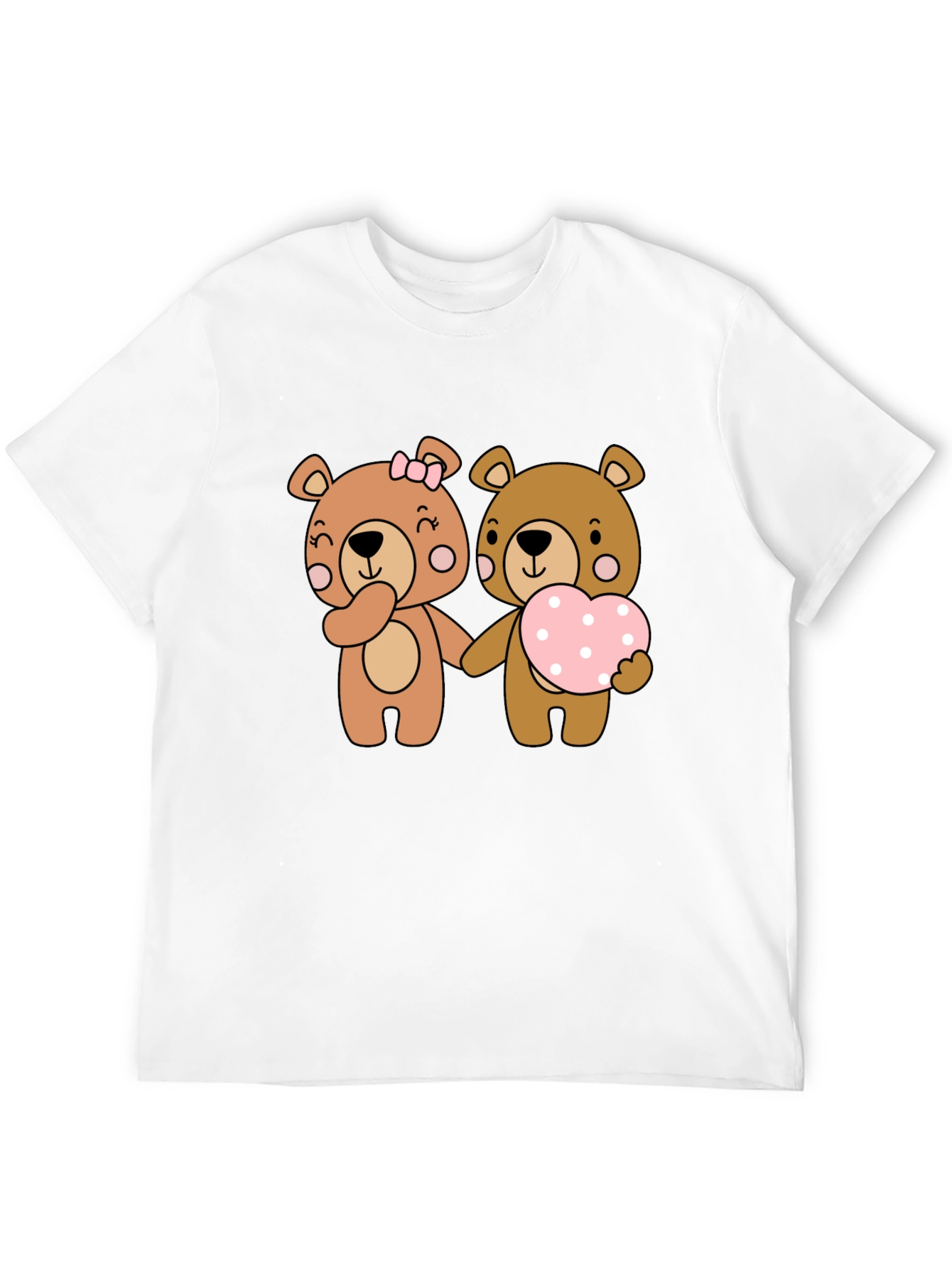 Bear Love Couple Black T-Shirt