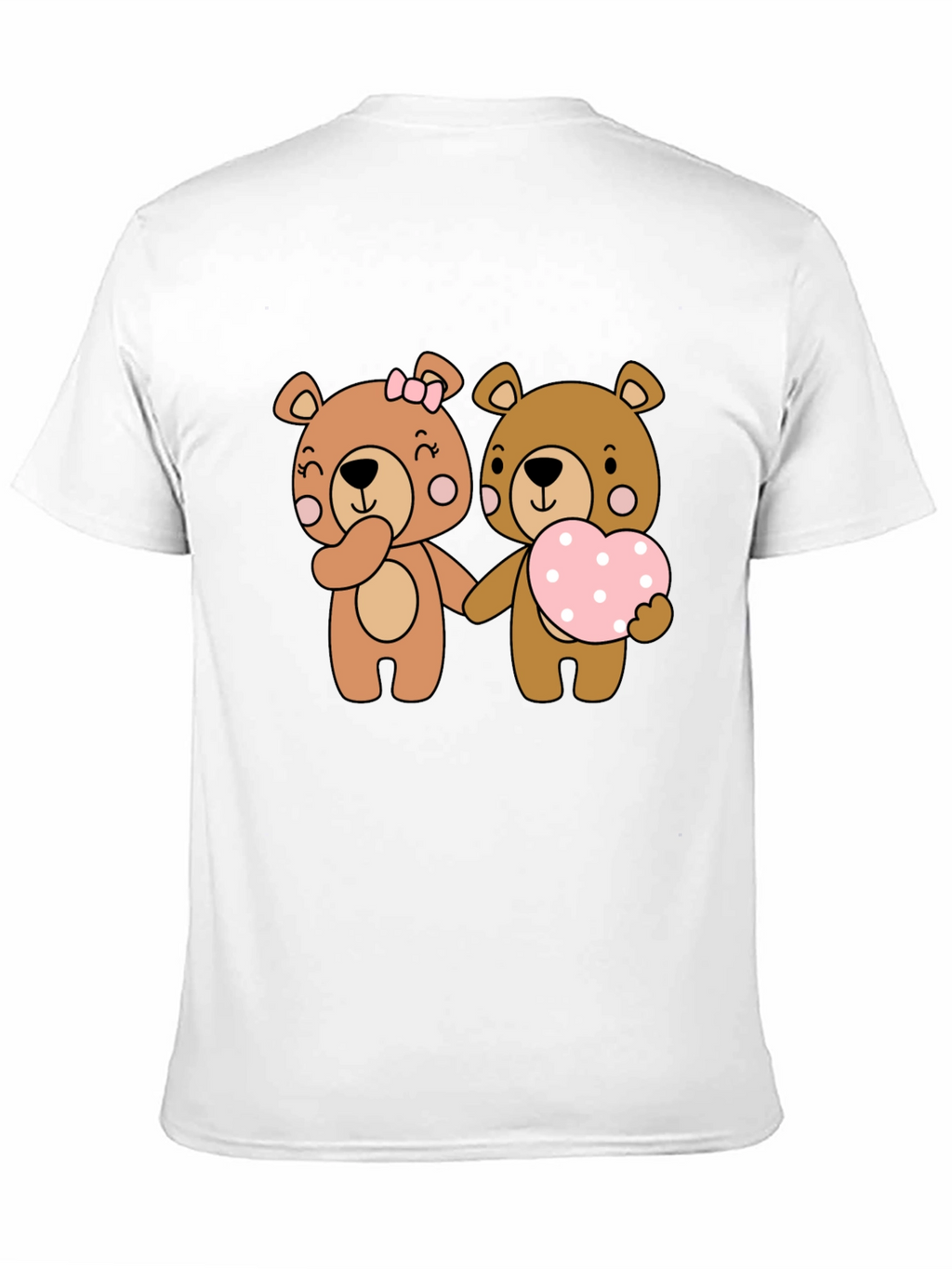 Bear Love Couple Black T-Shirt