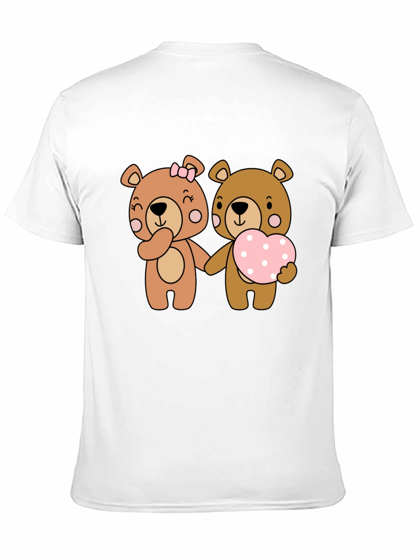 Bear Love Couple Black T-Shirt