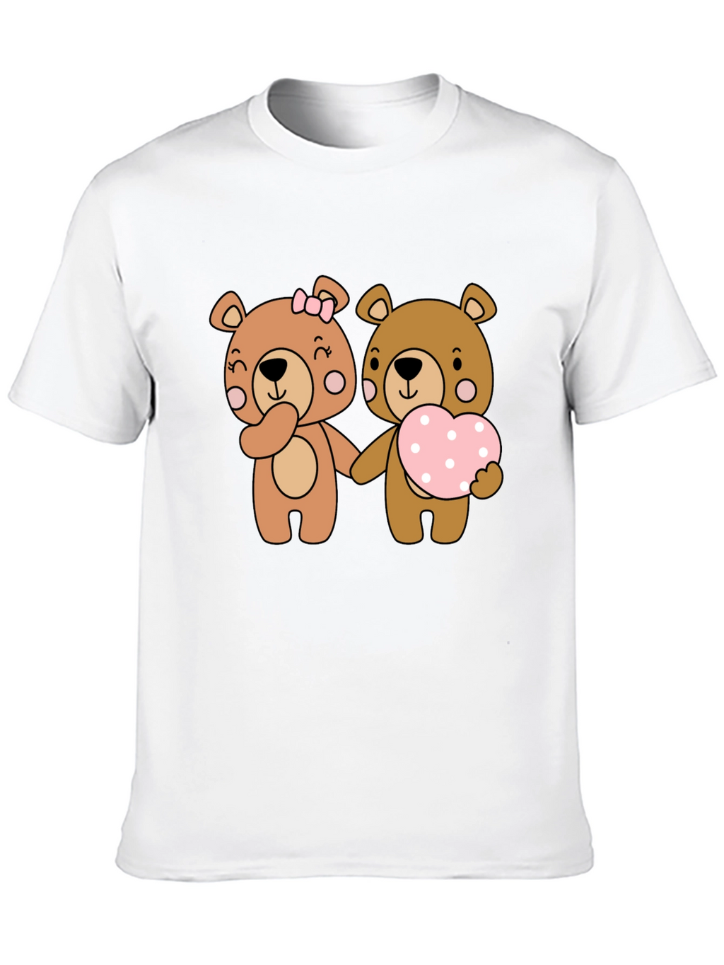 Bear Love Couple Black T-Shirt