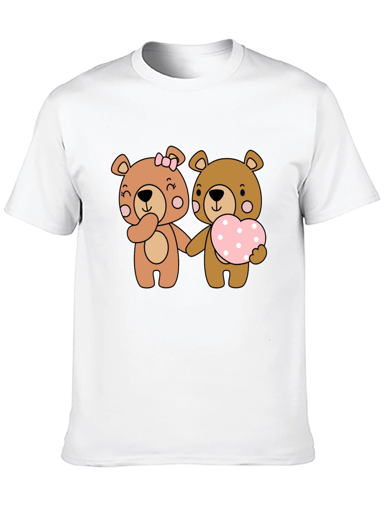 Bear Love Couple Black T-Shirt