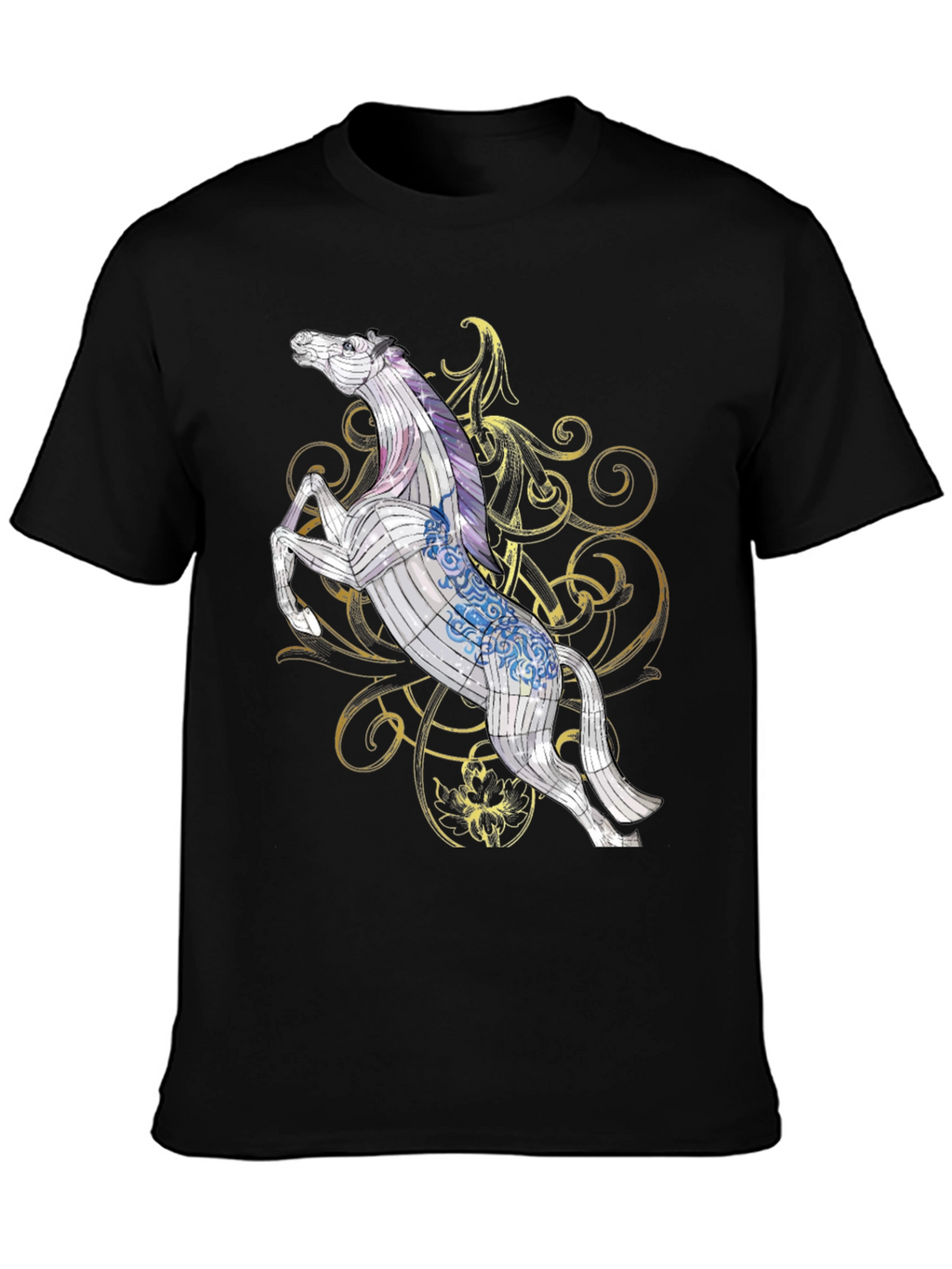Horse Graphic Tee - Stylish Black T-Shirt