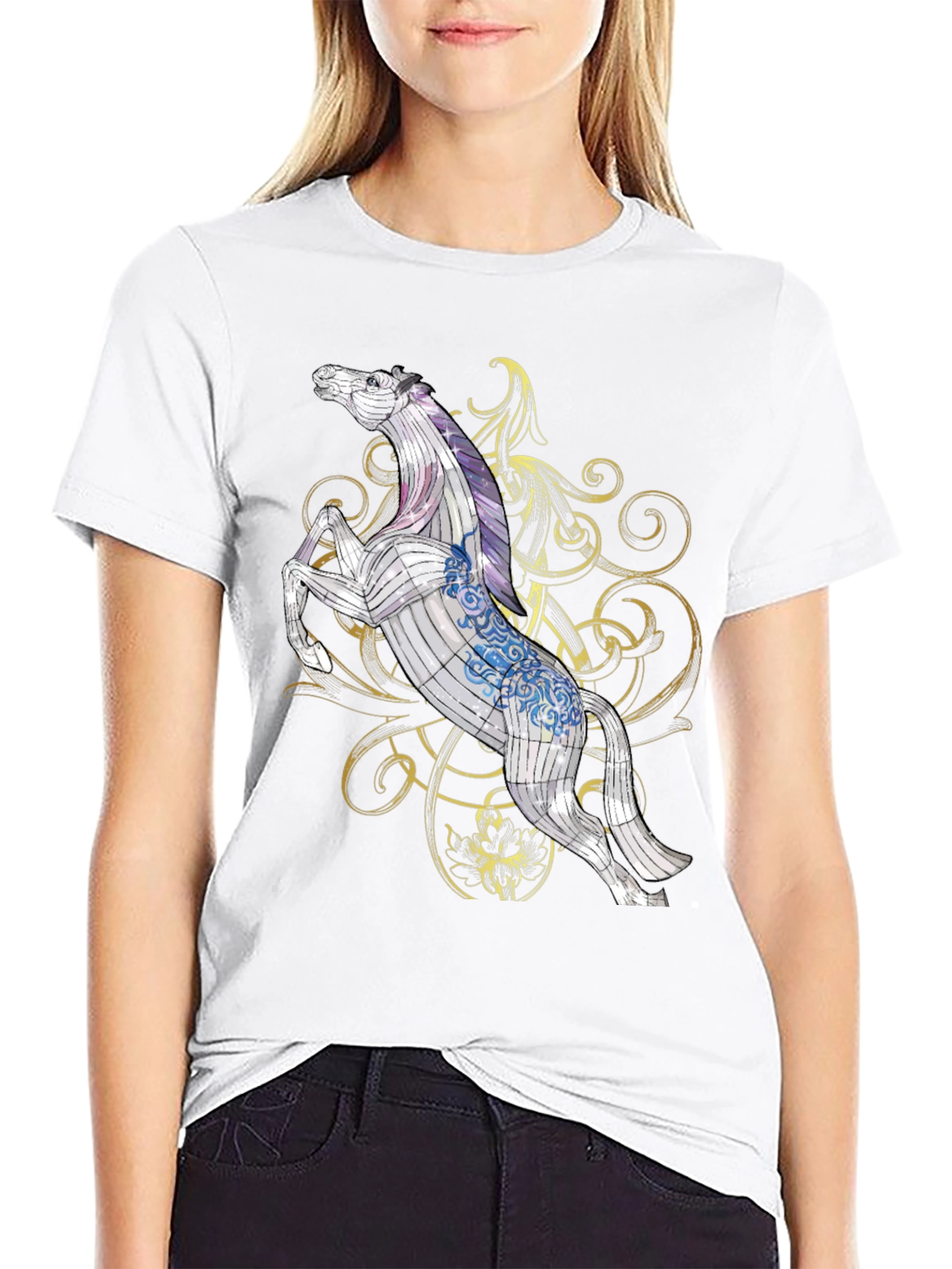 Horse Graphic Tee - Stylish Black T-Shirt