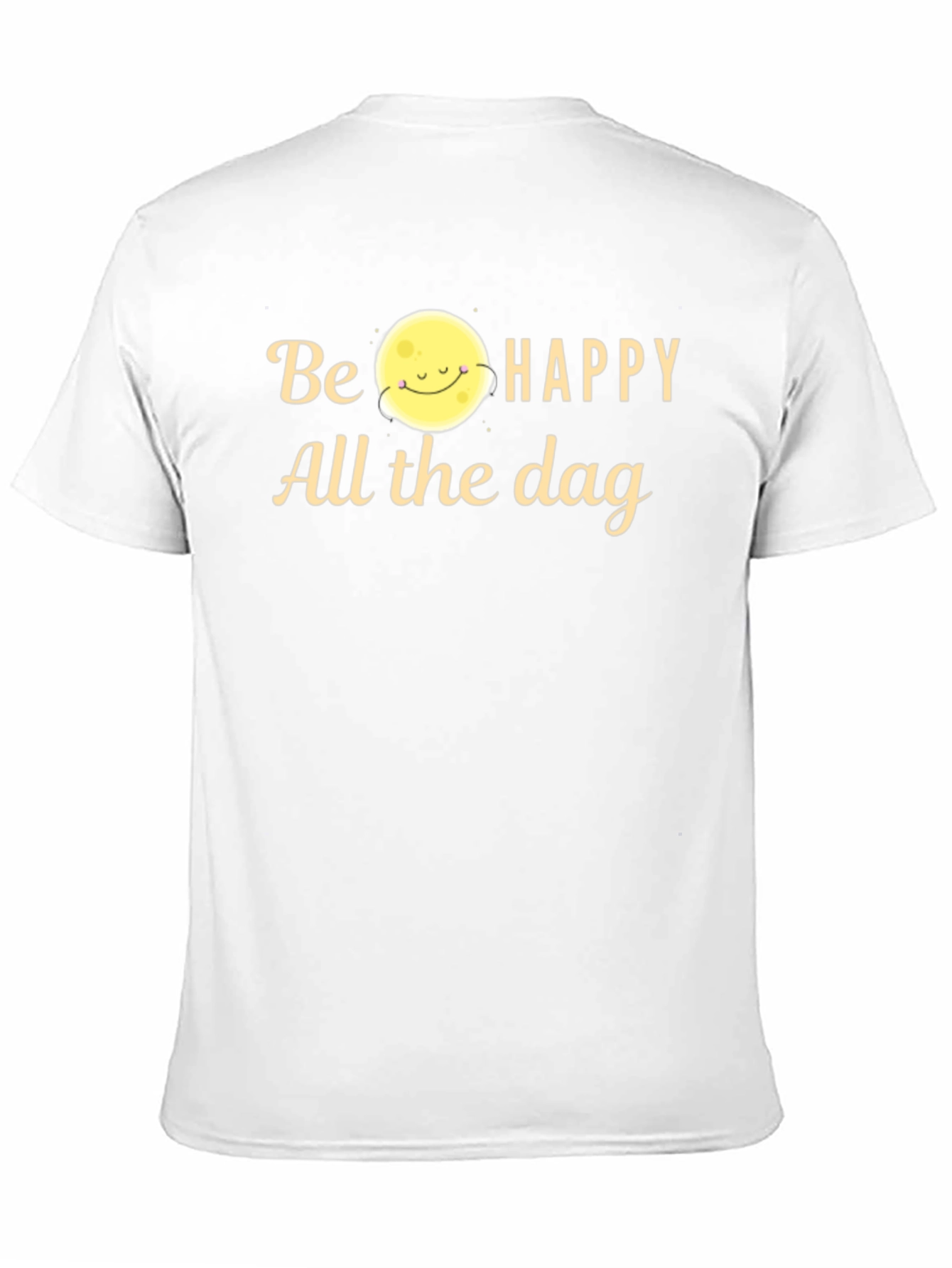 Be Happy Moon Graphic T-Shirt - Black
