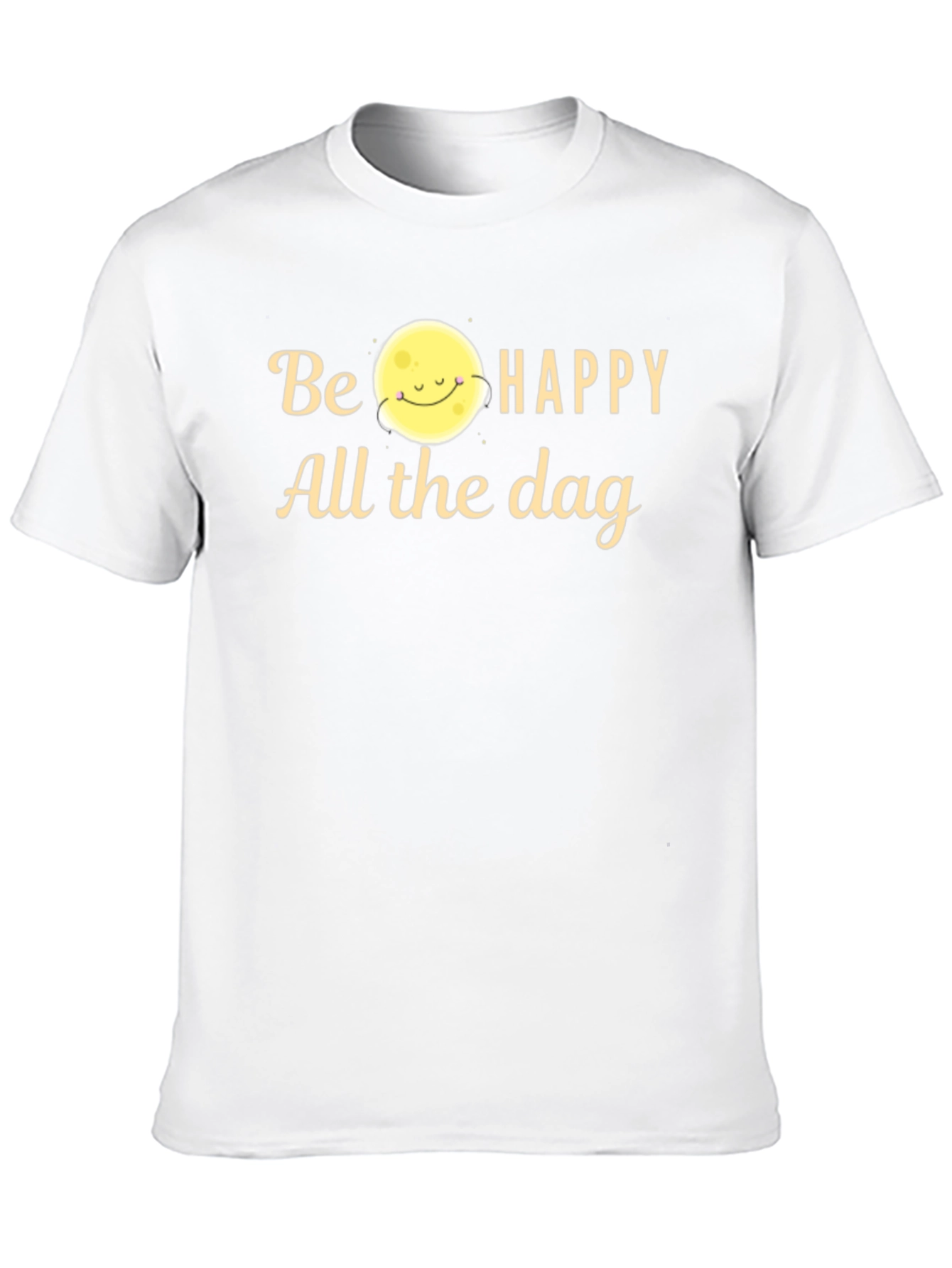 Be Happy Moon Graphic T-Shirt - Black