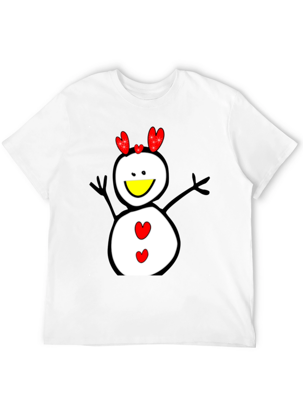 Snowman Graphic Tee - Black Cotton Shirt