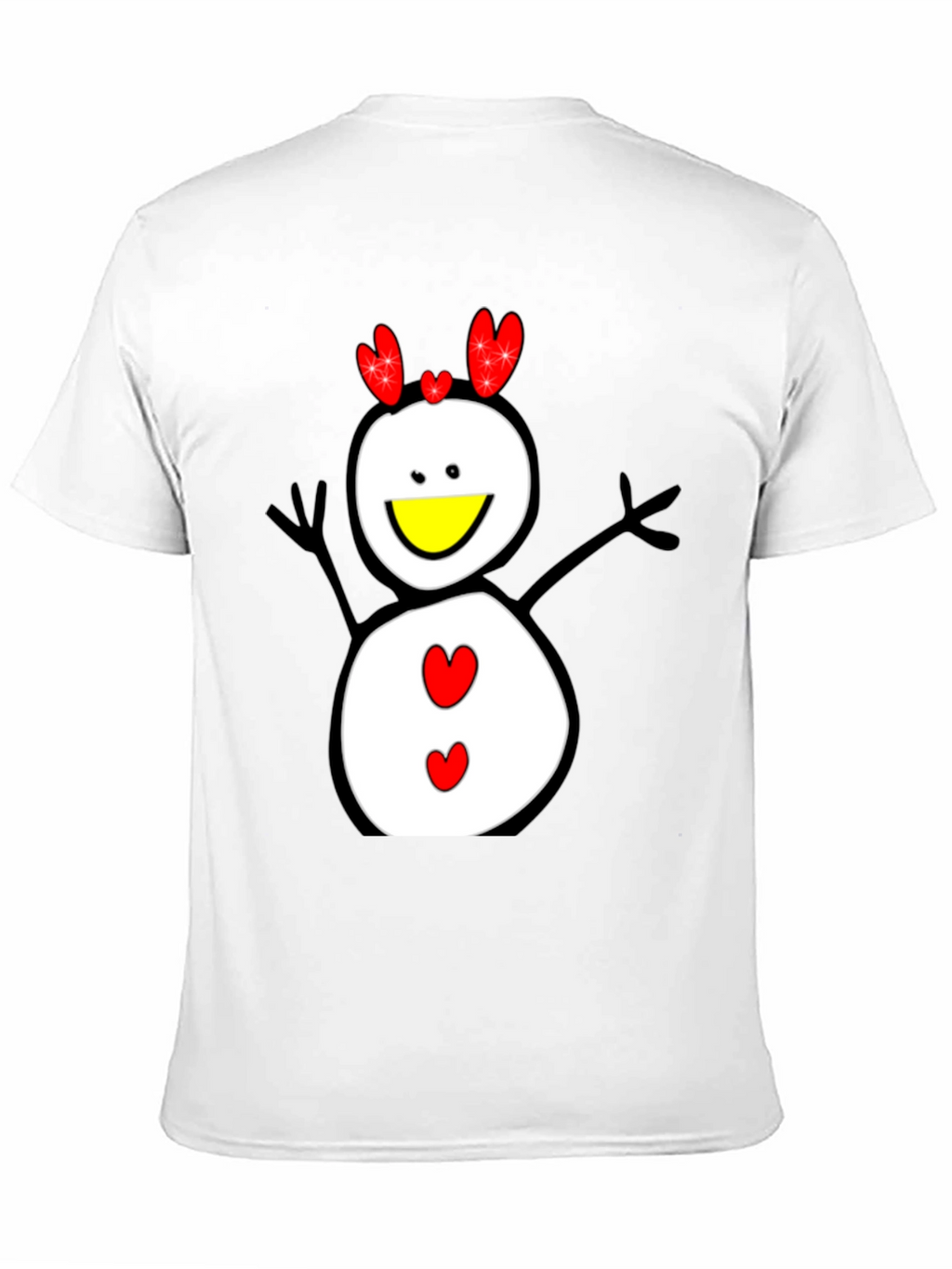 Snowman Graphic Tee - Black Cotton Shirt