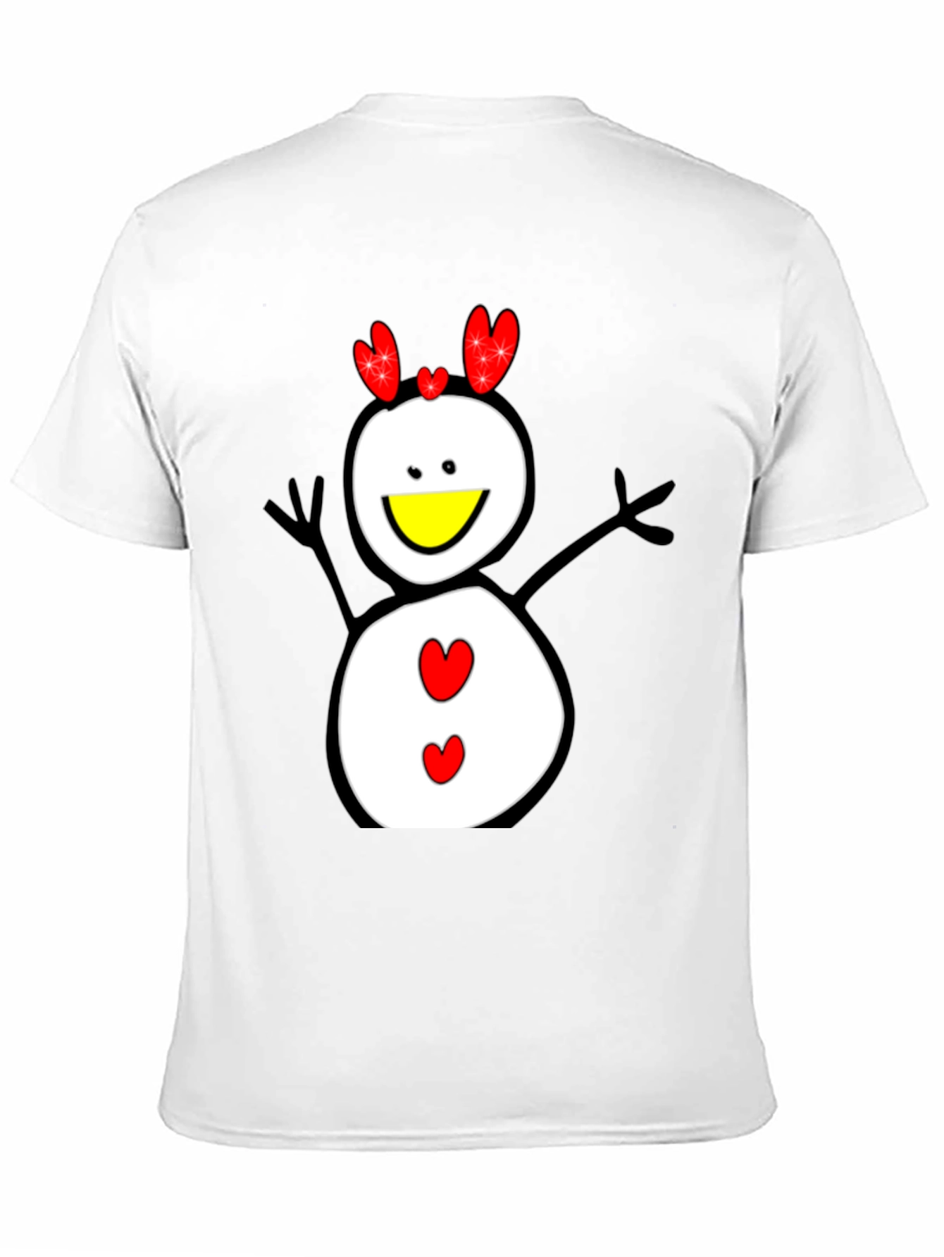 Snowman Graphic Tee - Black Cotton Shirt