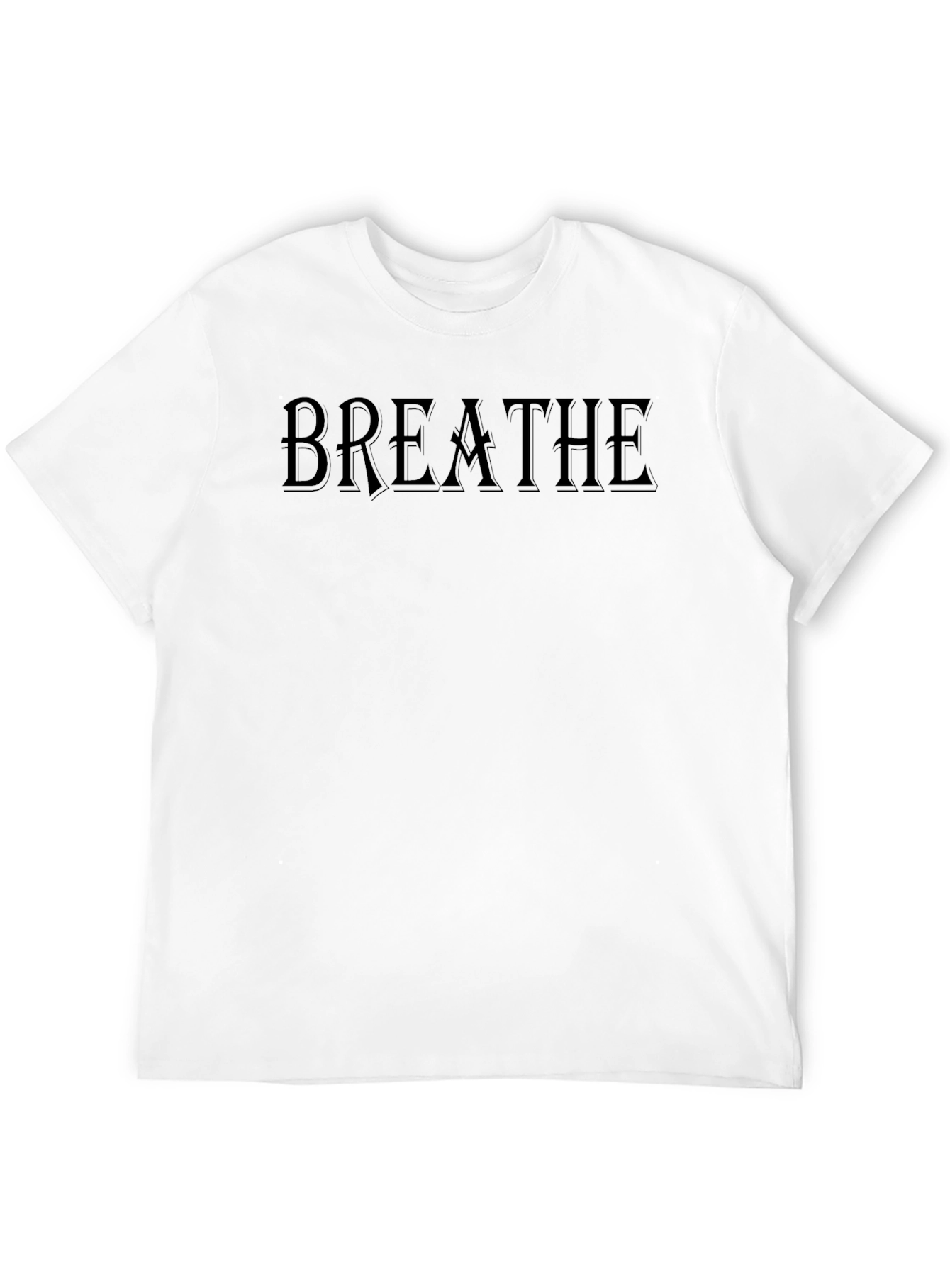Breathe Graphic Tee - Classic Black Cotton Comfort