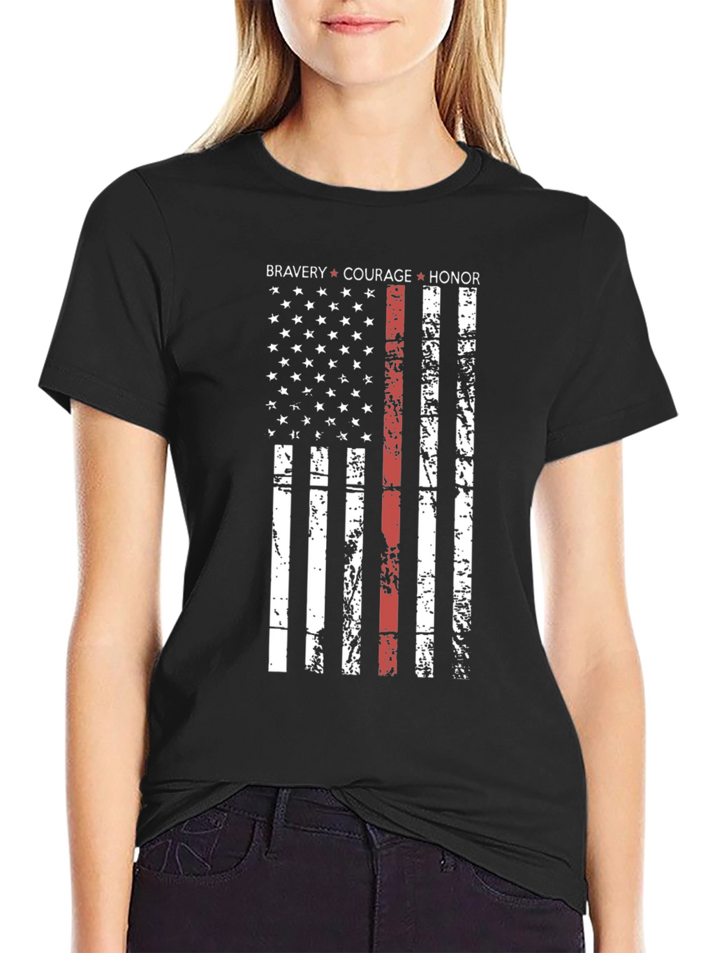 Bravery Courage Honor Flag Graphic T-Shirt