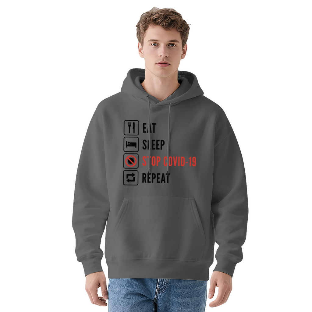 Eat Sleep Repeat Hoodie - Lifestyle Humor Graphic Sweatshirt for Relaxed Vibes