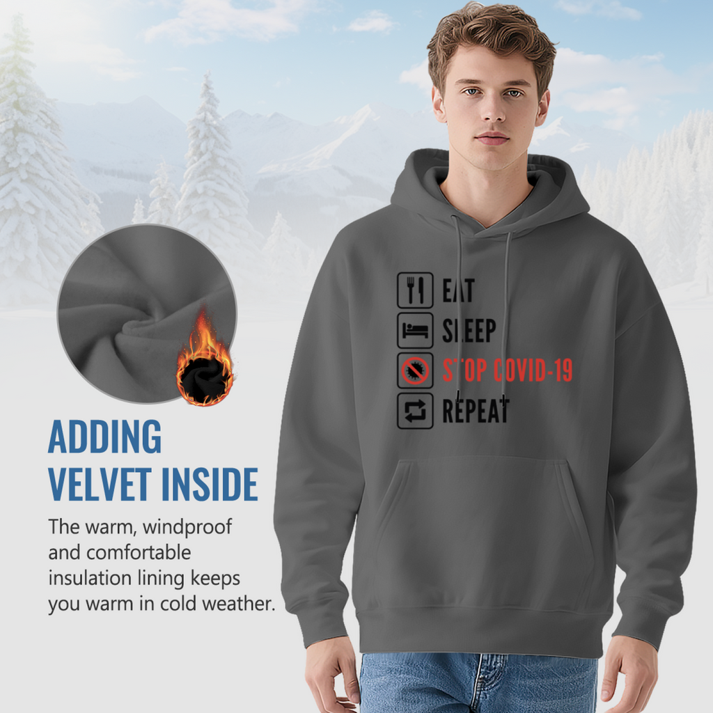 Eat Sleep Repeat Hoodie - Lifestyle Humor Graphic Sweatshirt for Relaxed Vibes