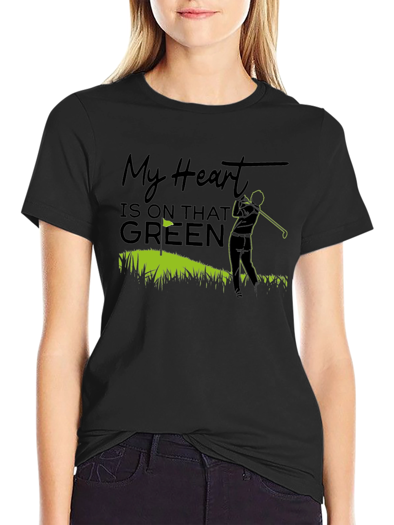 My Heart is on That Green T-Shirt - Golf Lover Tee