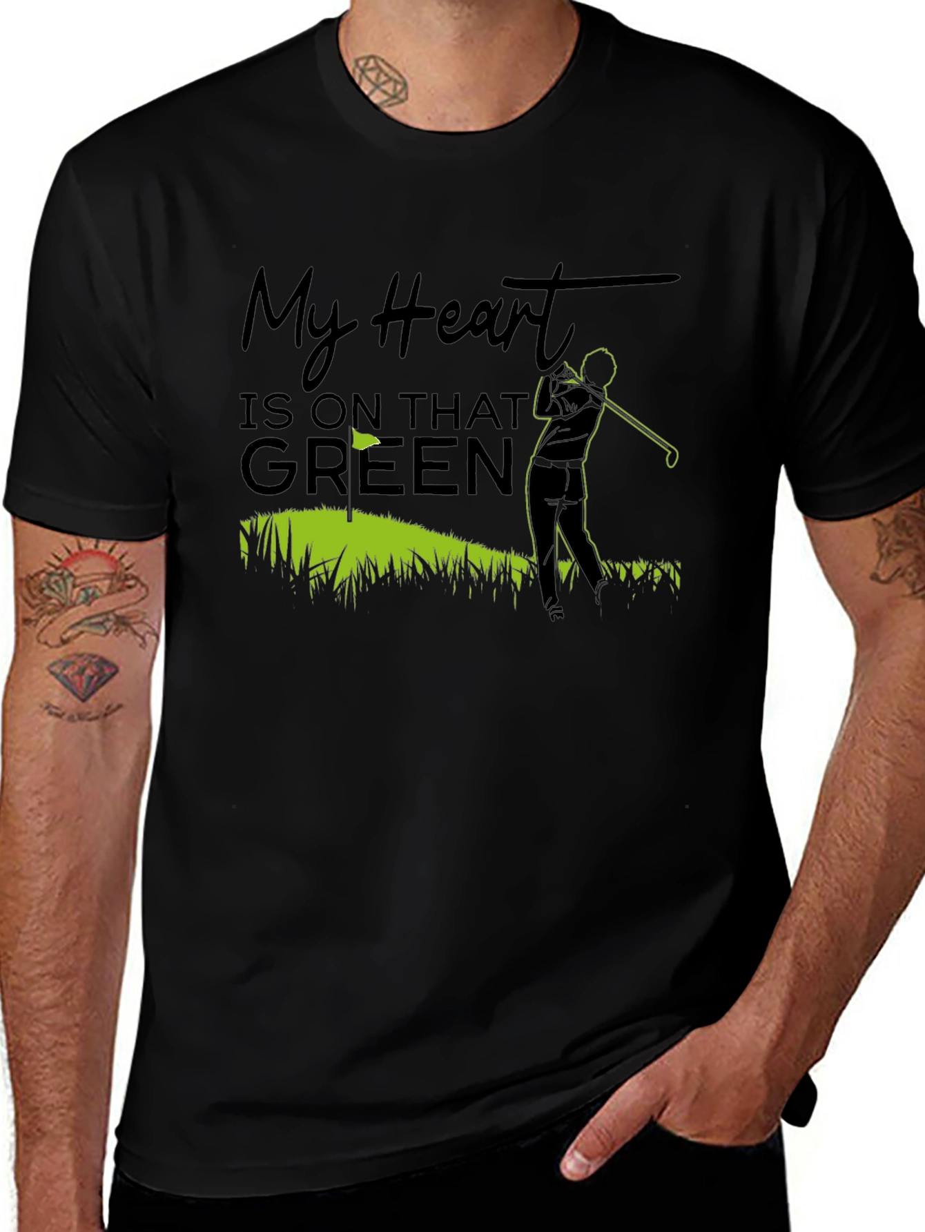 My Heart is on That Green T-Shirt - Golf Lover Tee