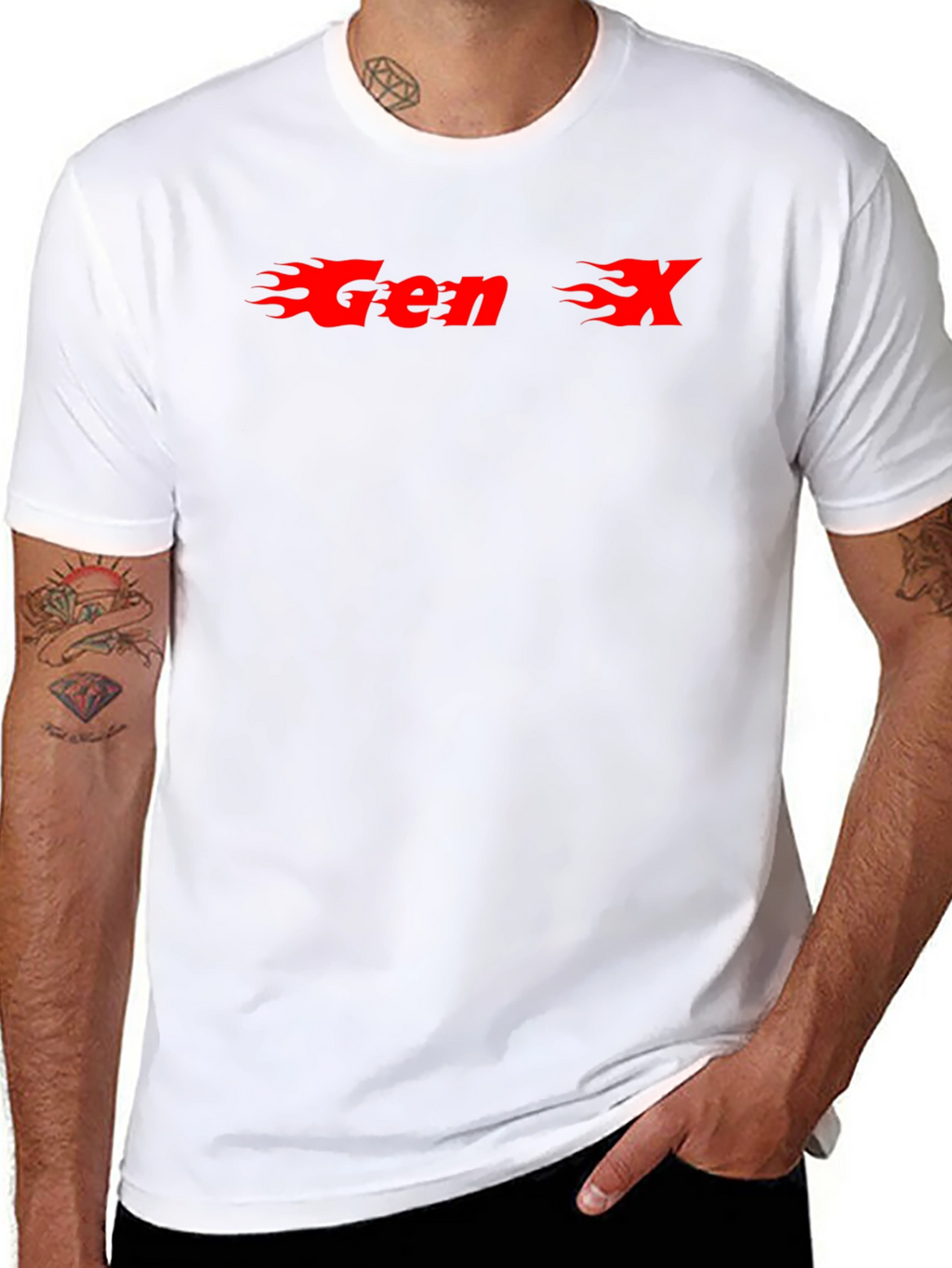 Gen X Flame Graphic T-Shirt - Black