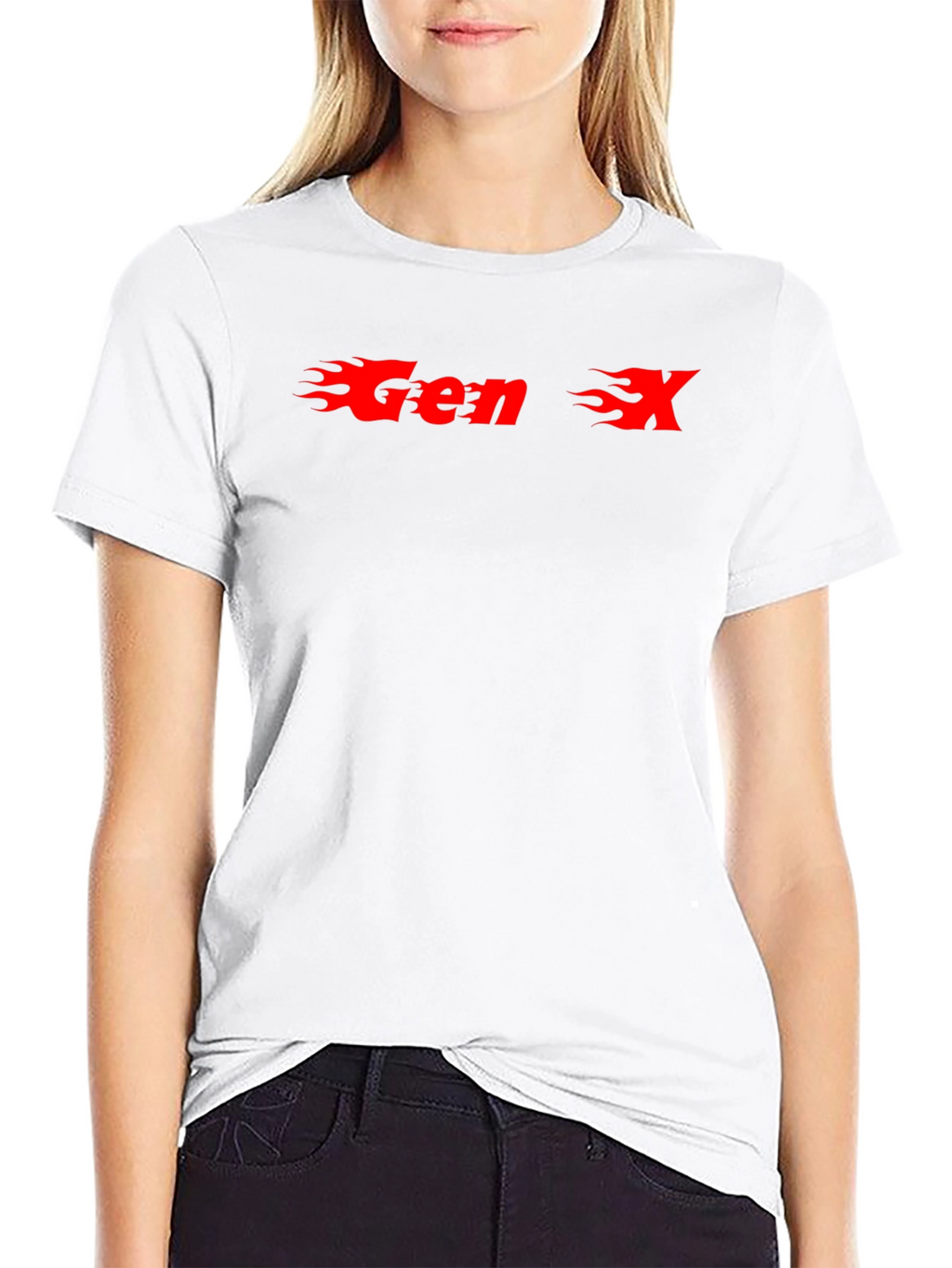 Gen X Flame Graphic T-Shirt - Black