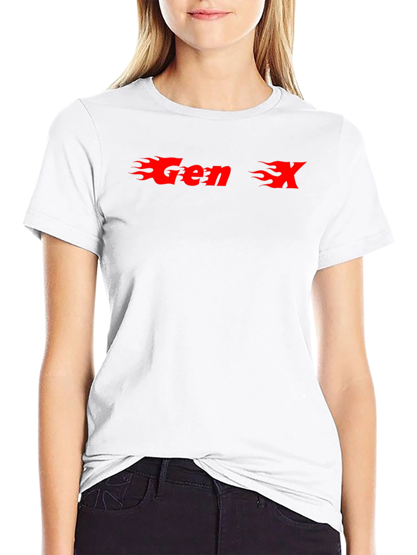Gen X Flame Graphic T-Shirt - Black