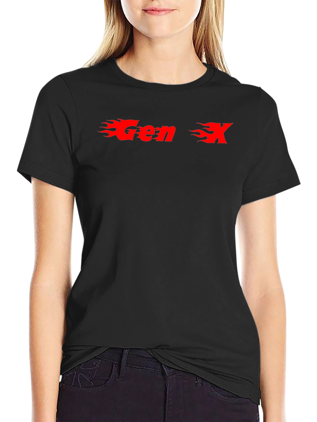 Gen X Flame Graphic T-Shirt - Black