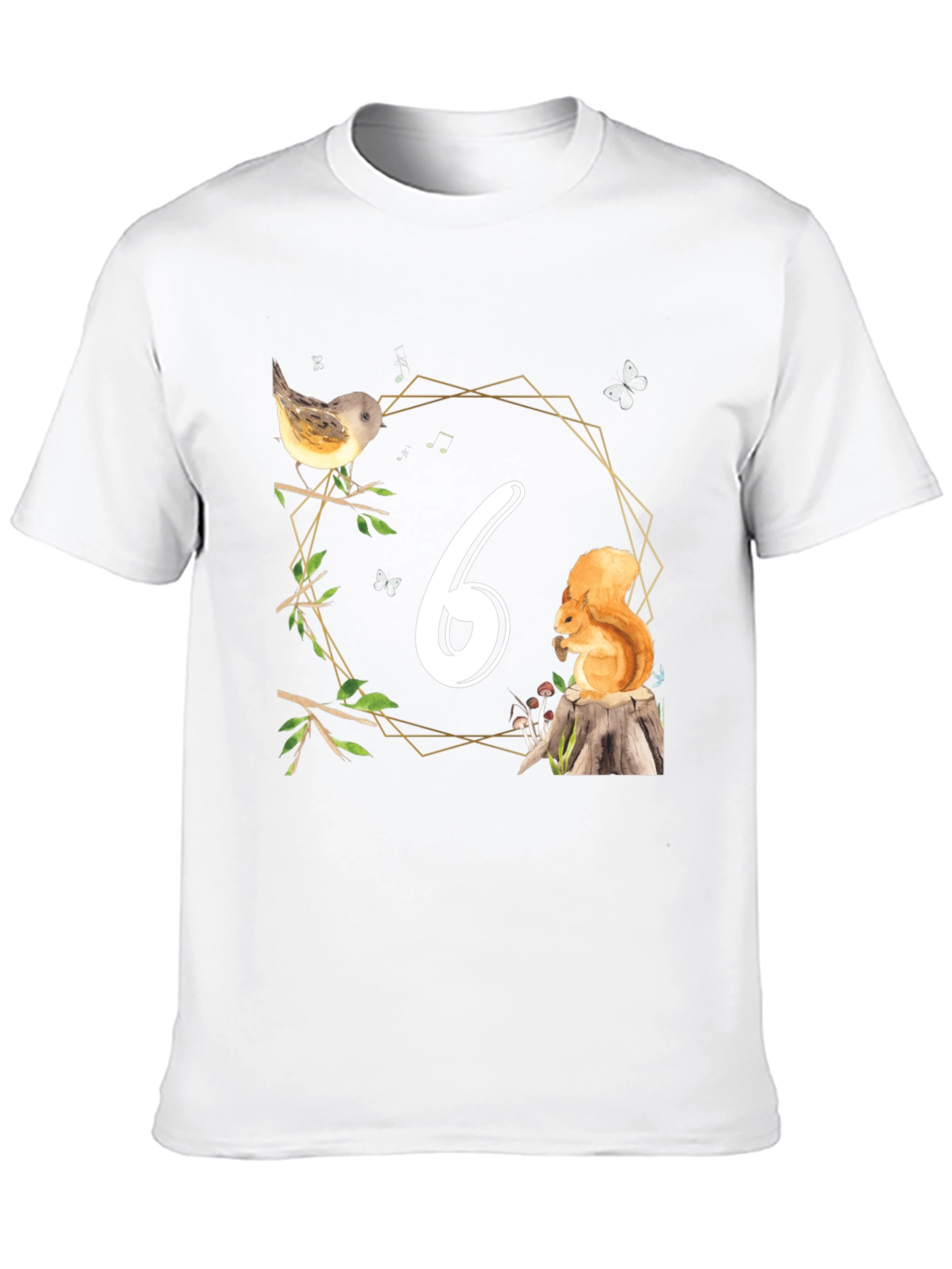 Sixth Birthday Woodland Animals T-Shirt