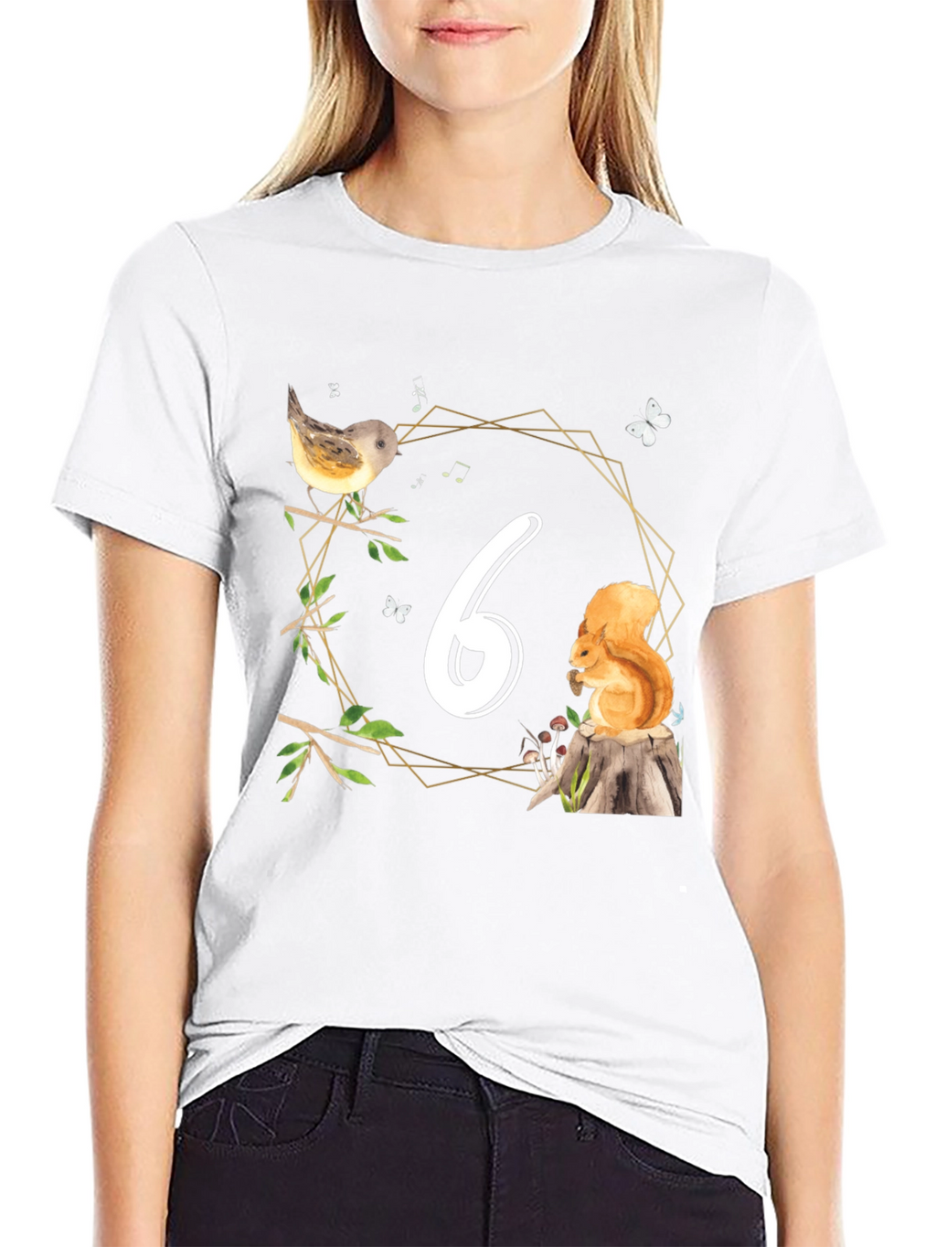 Sixth Birthday Woodland Animals T-Shirt