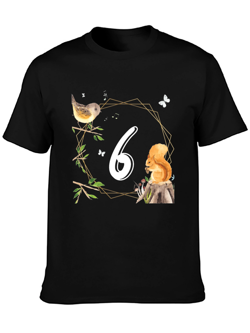 Sixth Birthday Woodland Animals T-Shirt