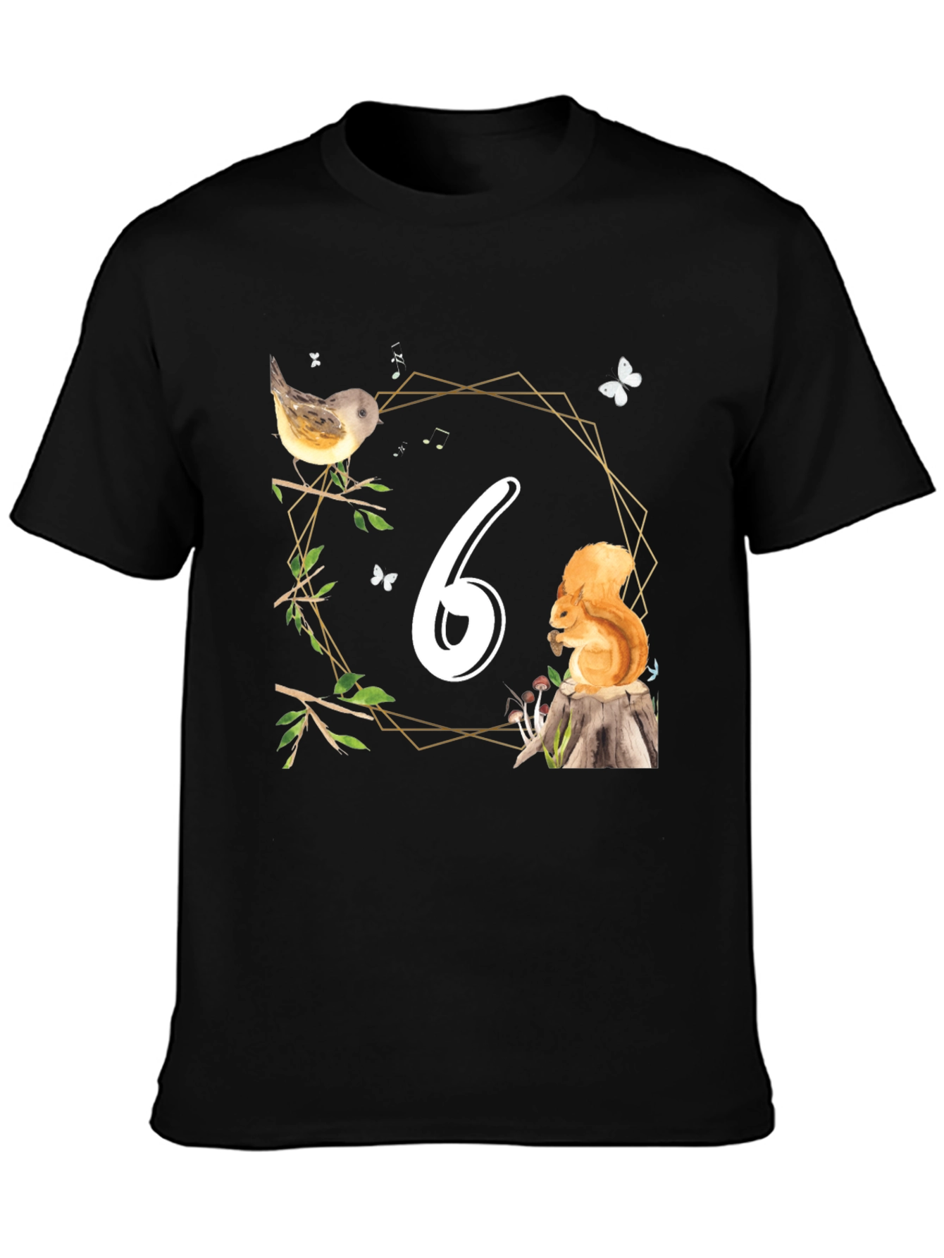 Sixth Birthday Woodland Animals T-Shirt