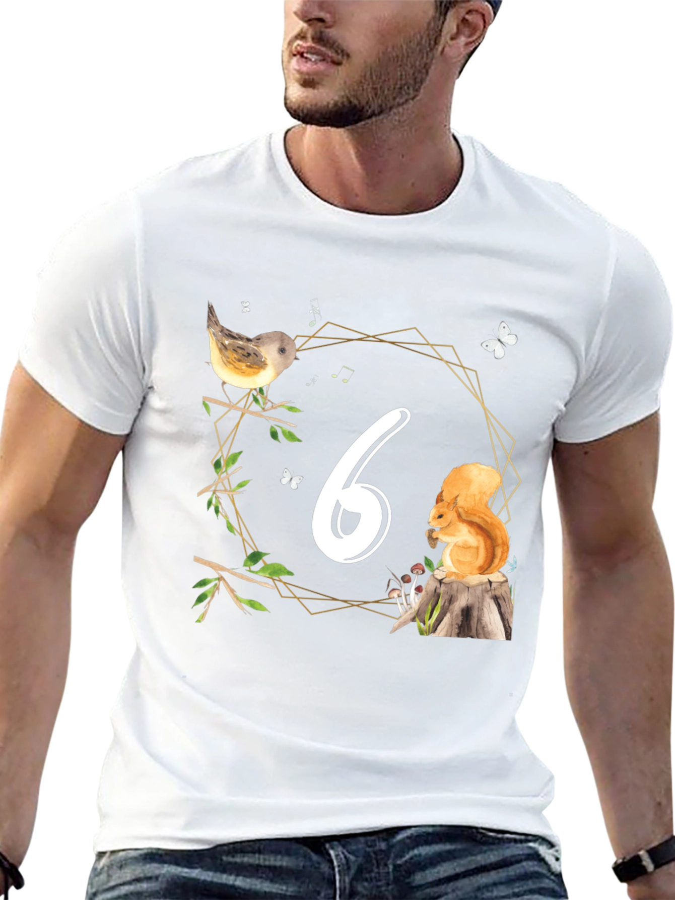 Sixth Birthday Woodland Animals T-Shirt