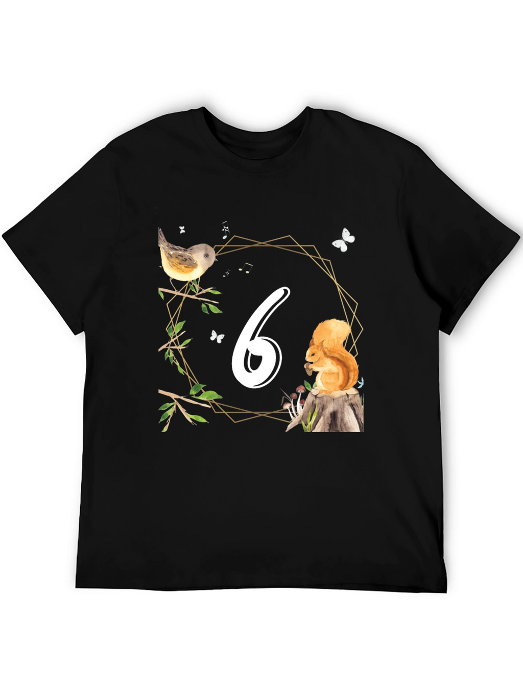 Sixth Birthday Woodland Animals T-Shirt