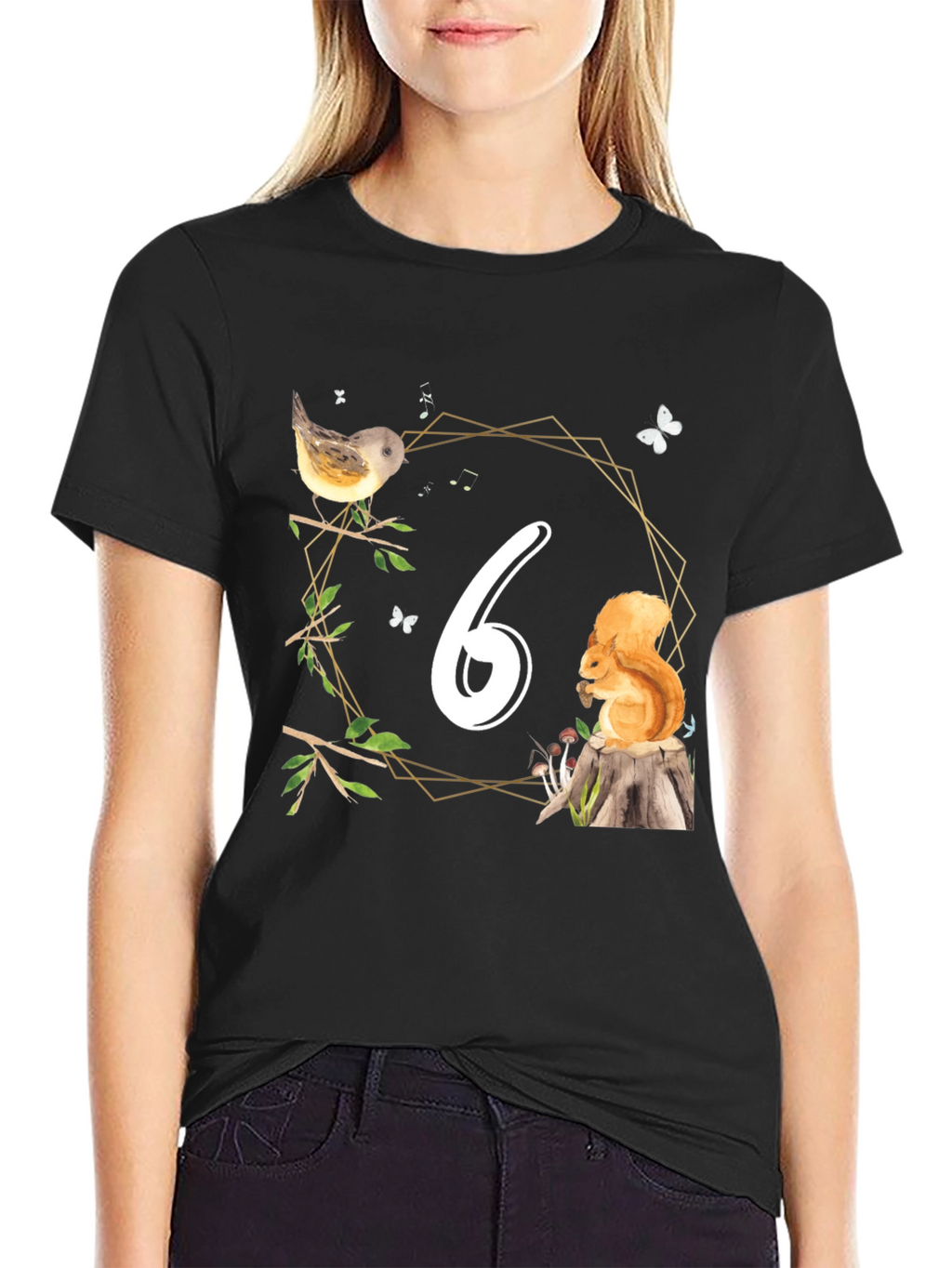 Sixth Birthday Woodland Animals T-Shirt