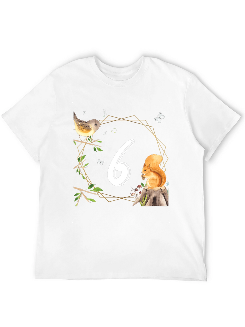 Sixth Birthday Woodland Animals T-Shirt