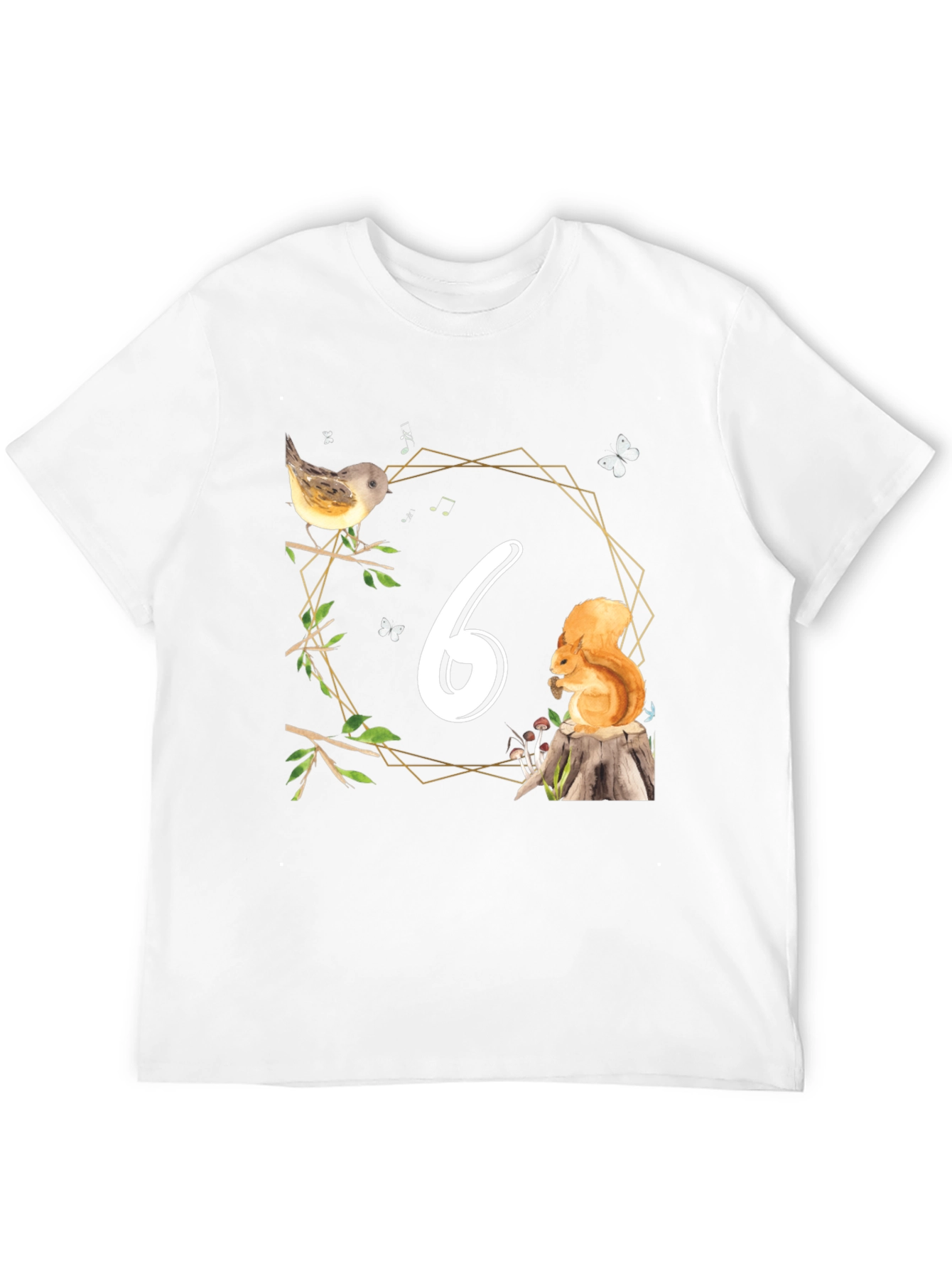 Sixth Birthday Woodland Animals T-Shirt