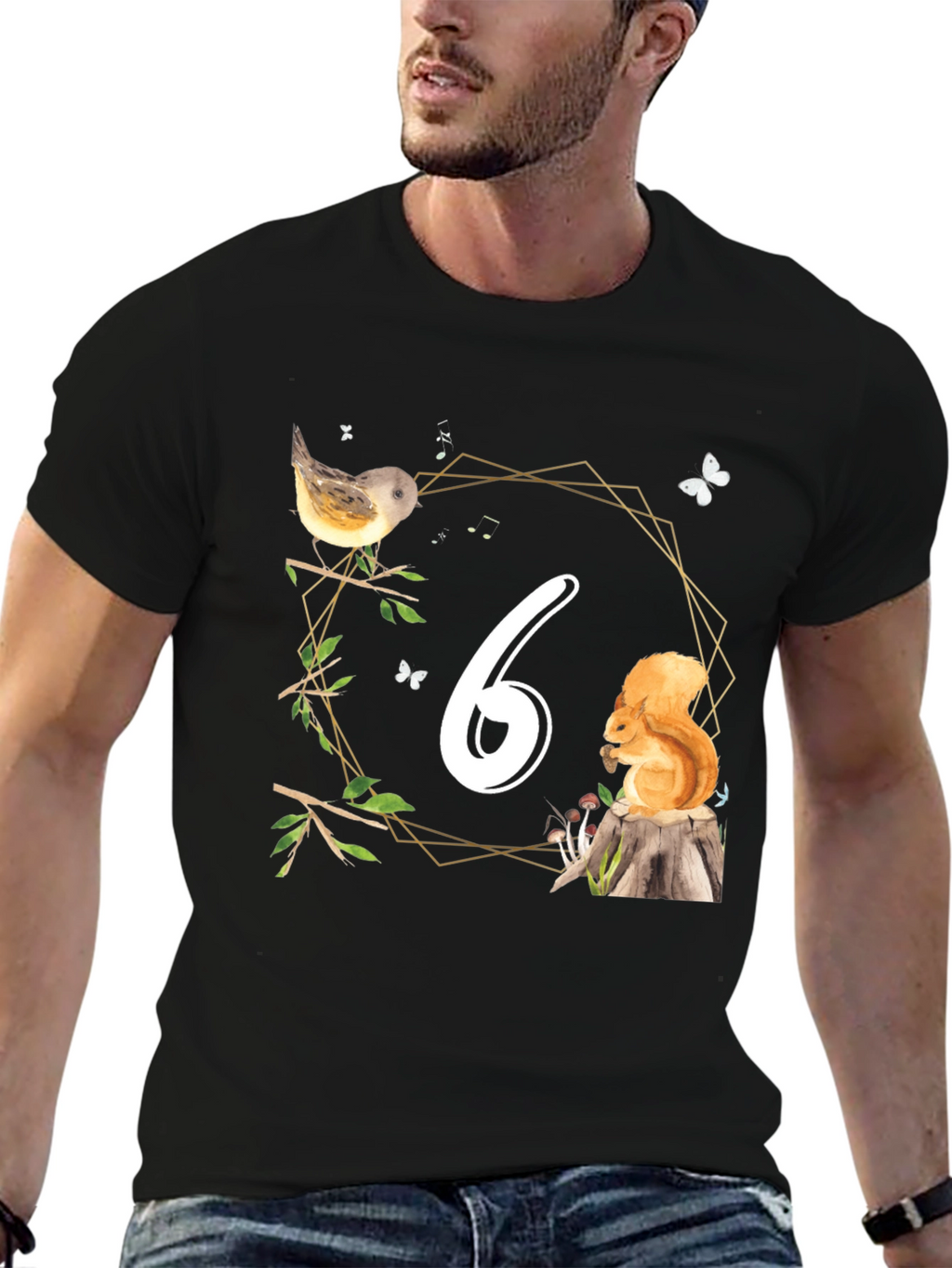 Sixth Birthday Woodland Animals T-Shirt