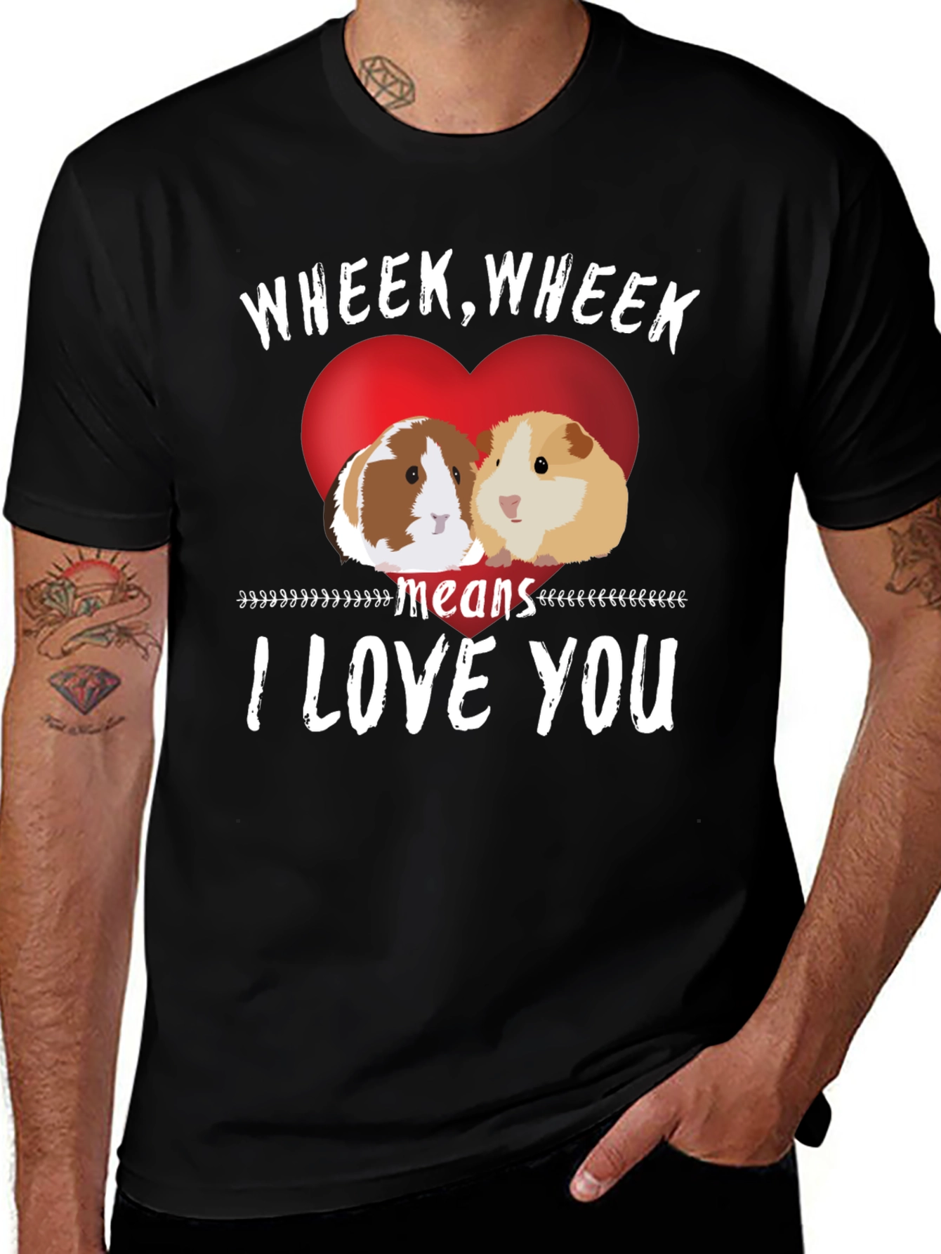 Wheek I Love You Guinea Pig T-Shirt