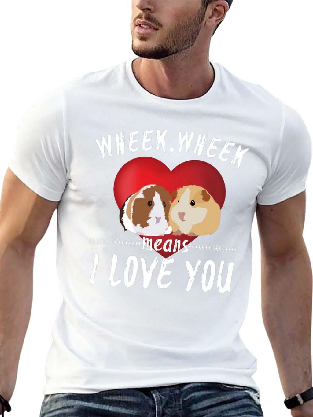 Wheek I Love You Guinea Pig T-Shirt