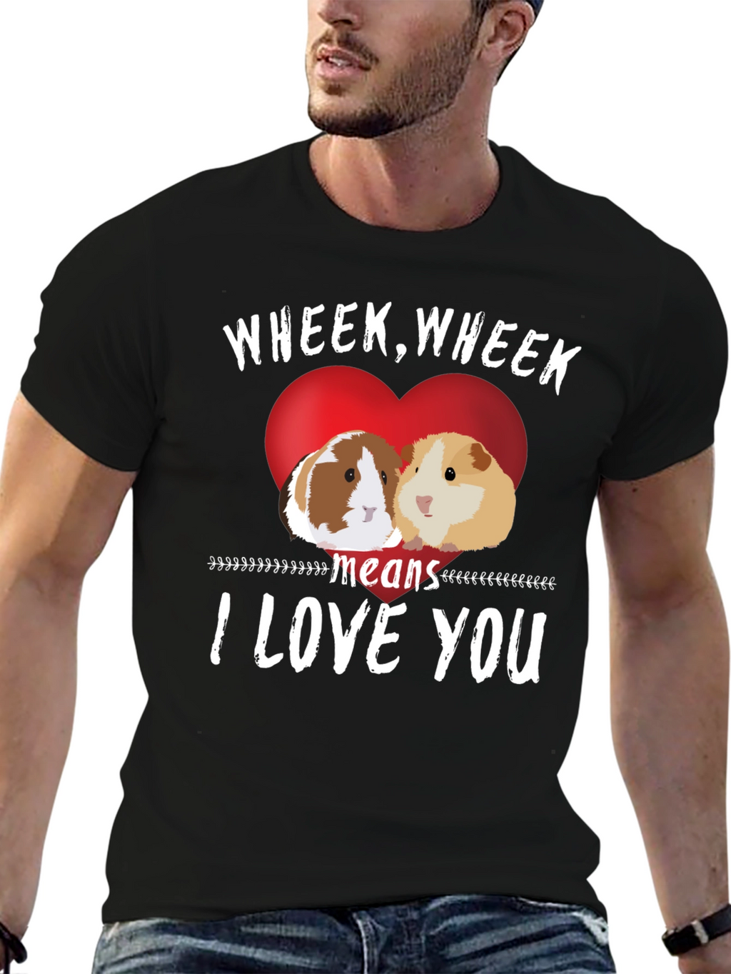 Wheek I Love You Guinea Pig T-Shirt