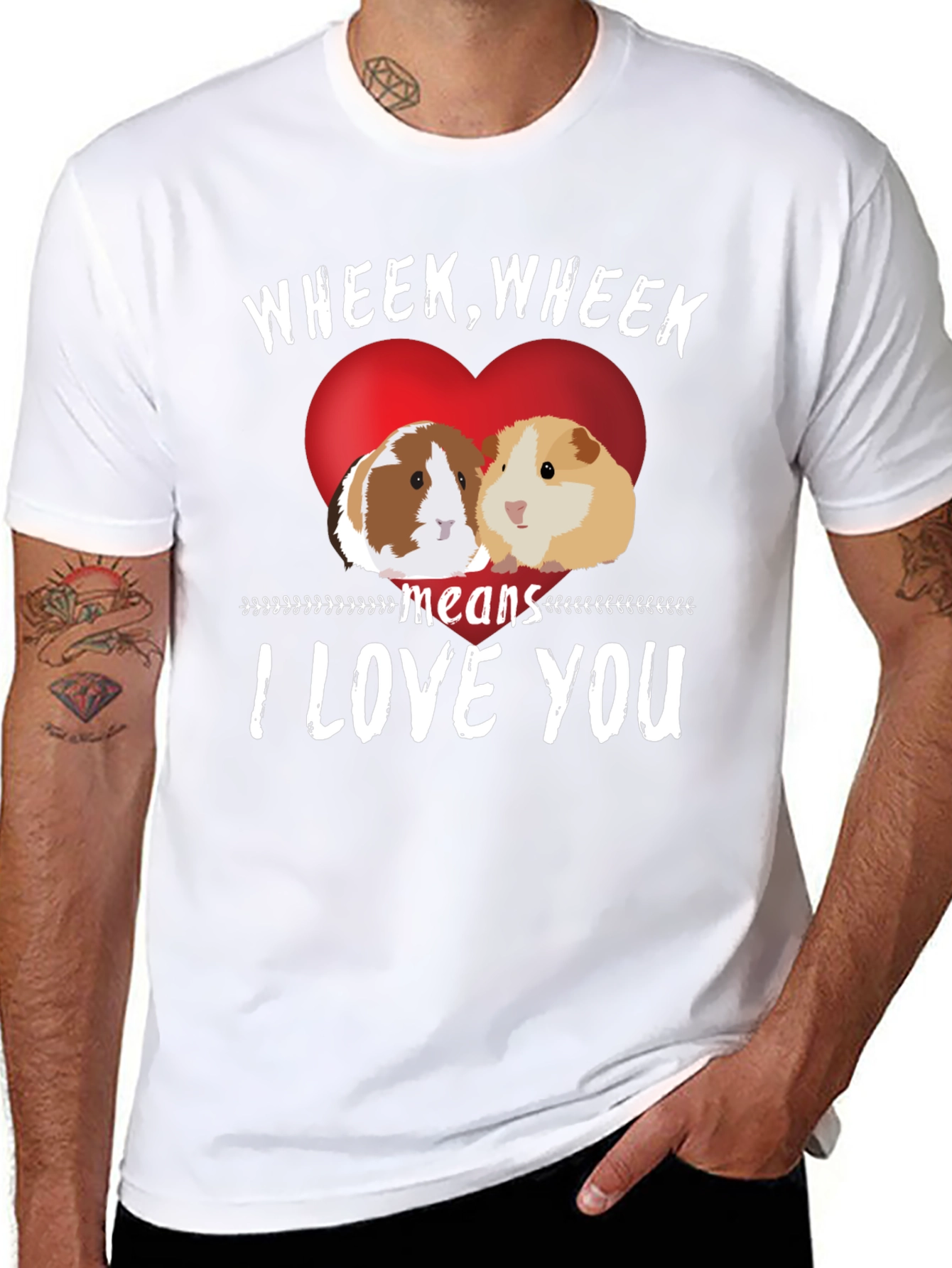 Wheek I Love You Guinea Pig T-Shirt