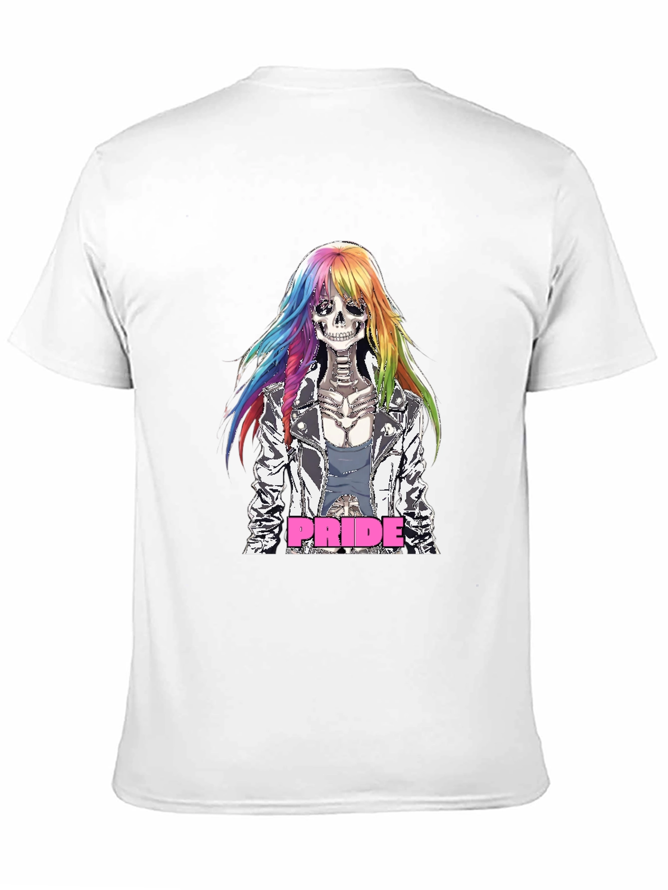 Pride Skeleton T-Shirt - Rainbow Hair