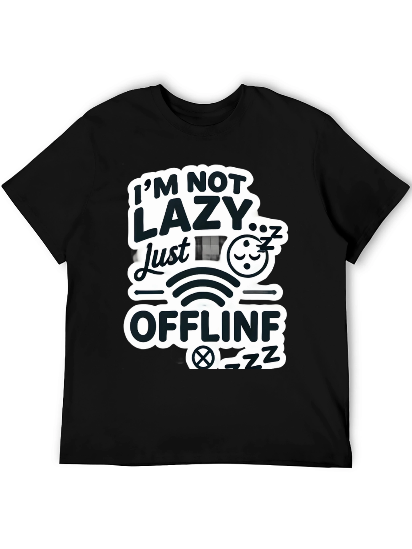 Im Not Lazy Just Offline Black T-Shirt