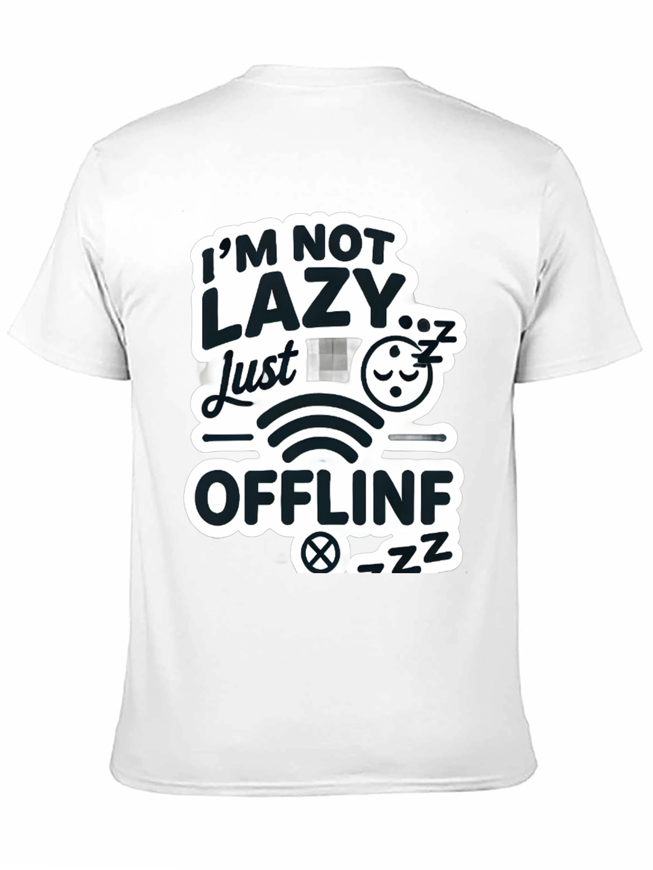 Im Not Lazy Just Offline Black T-Shirt