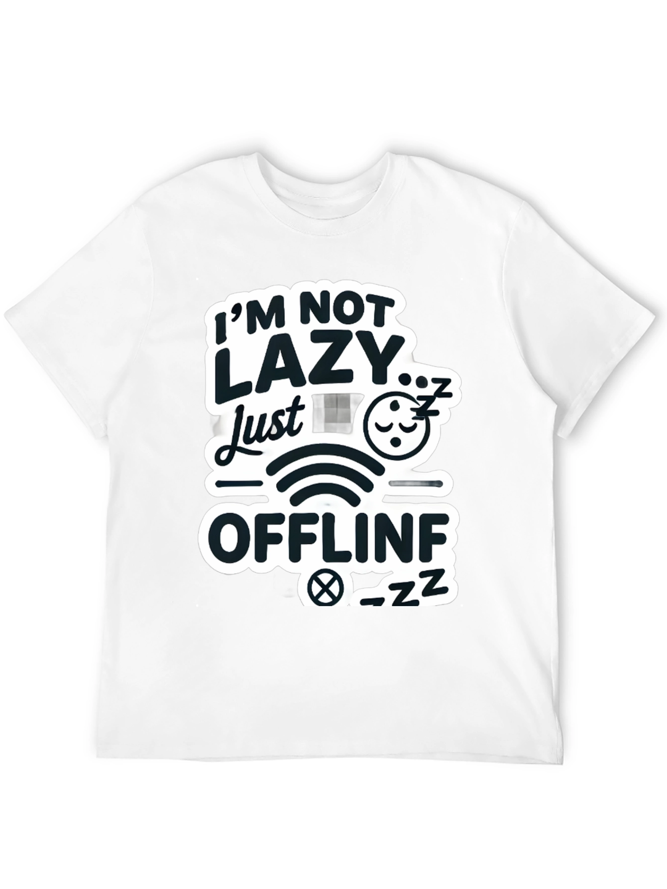 Im Not Lazy Just Offline Black T-Shirt