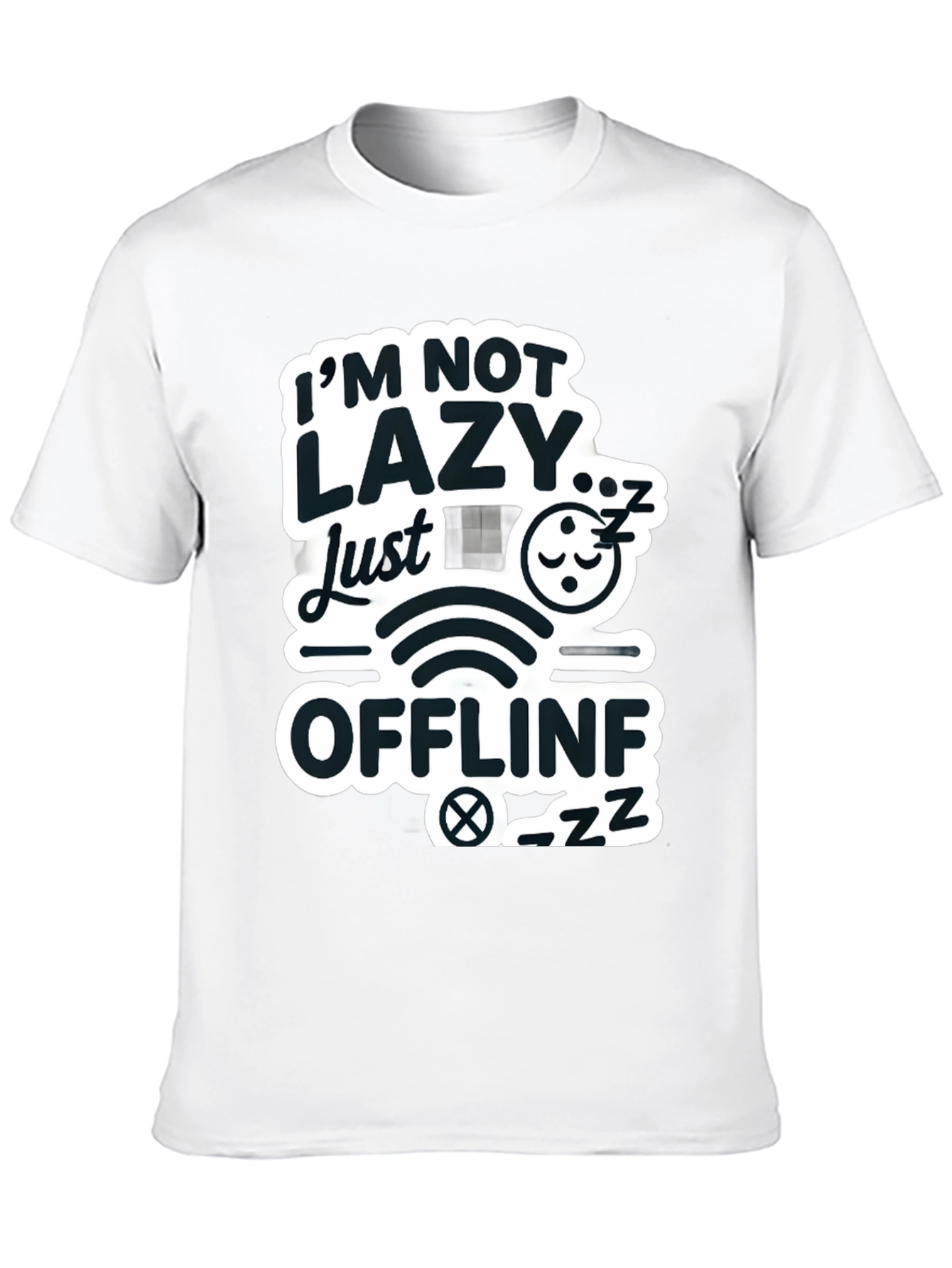 Im Not Lazy Just Offline Black T-Shirt