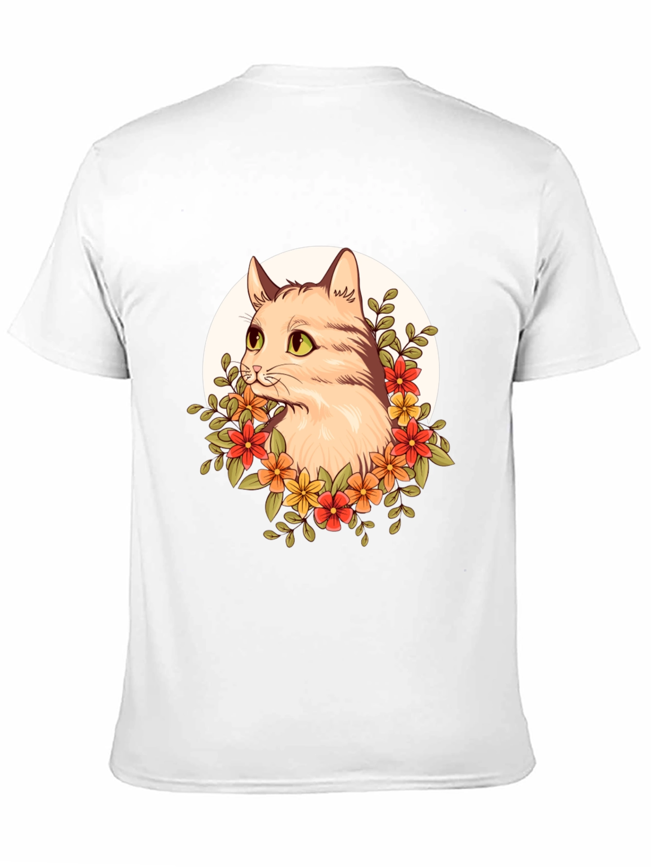 Floral Cat Graphic T-Shirt - Unique Design