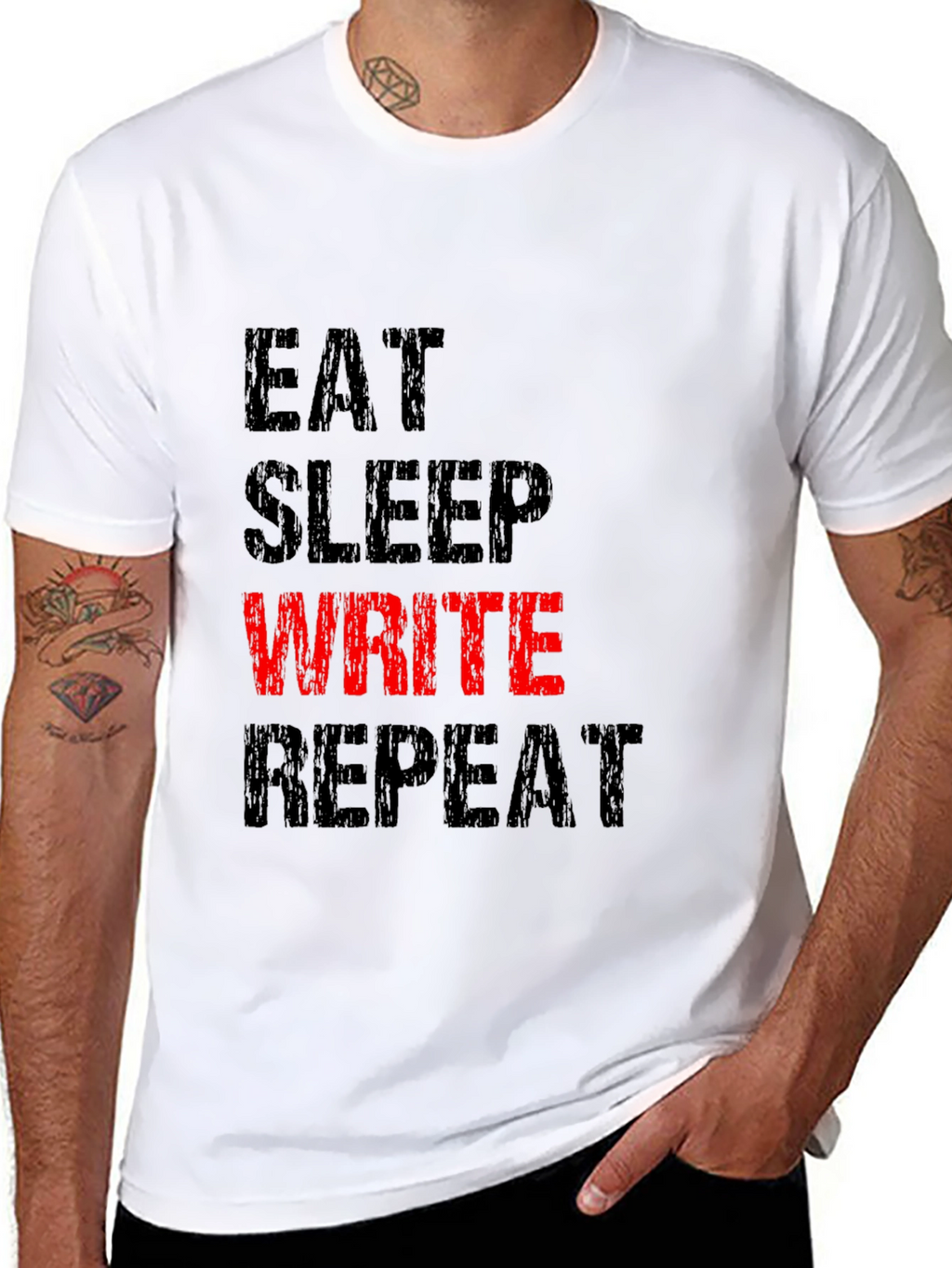 Eat Sleep Write Repeat T-Shirt - Black